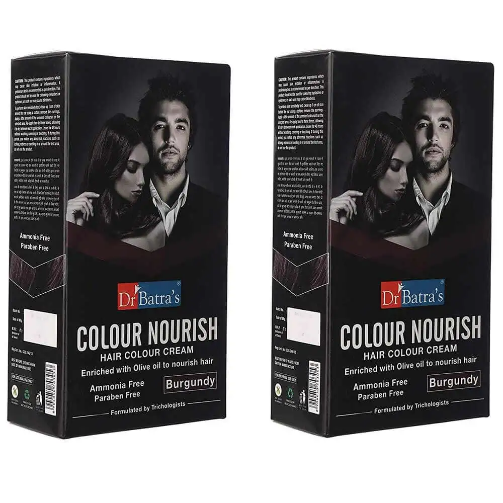 Dr Batra's Colour Nourish Hair Colour Cream,  120 g  Burgundy (Pack of 2)