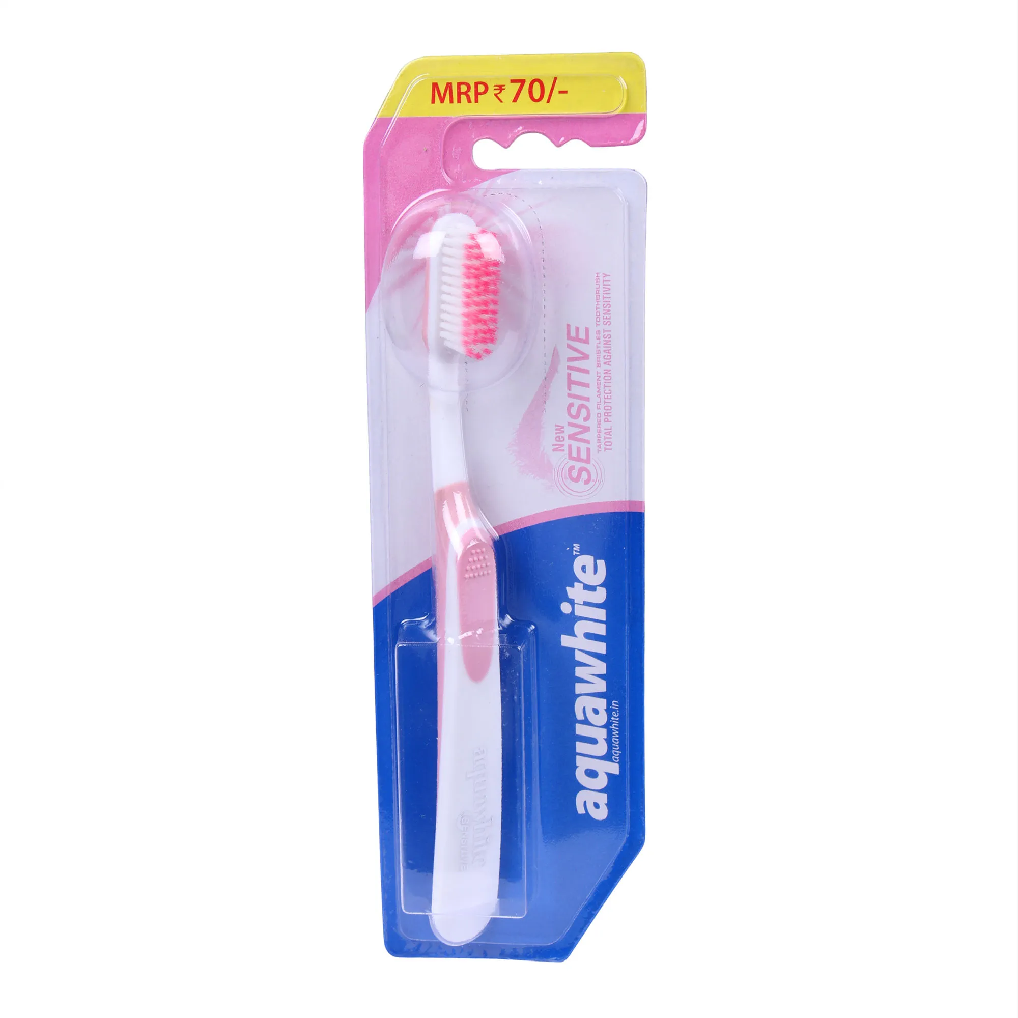 Aquawhite New Sensitive Toothbrush, Soft Bristles (Pink)