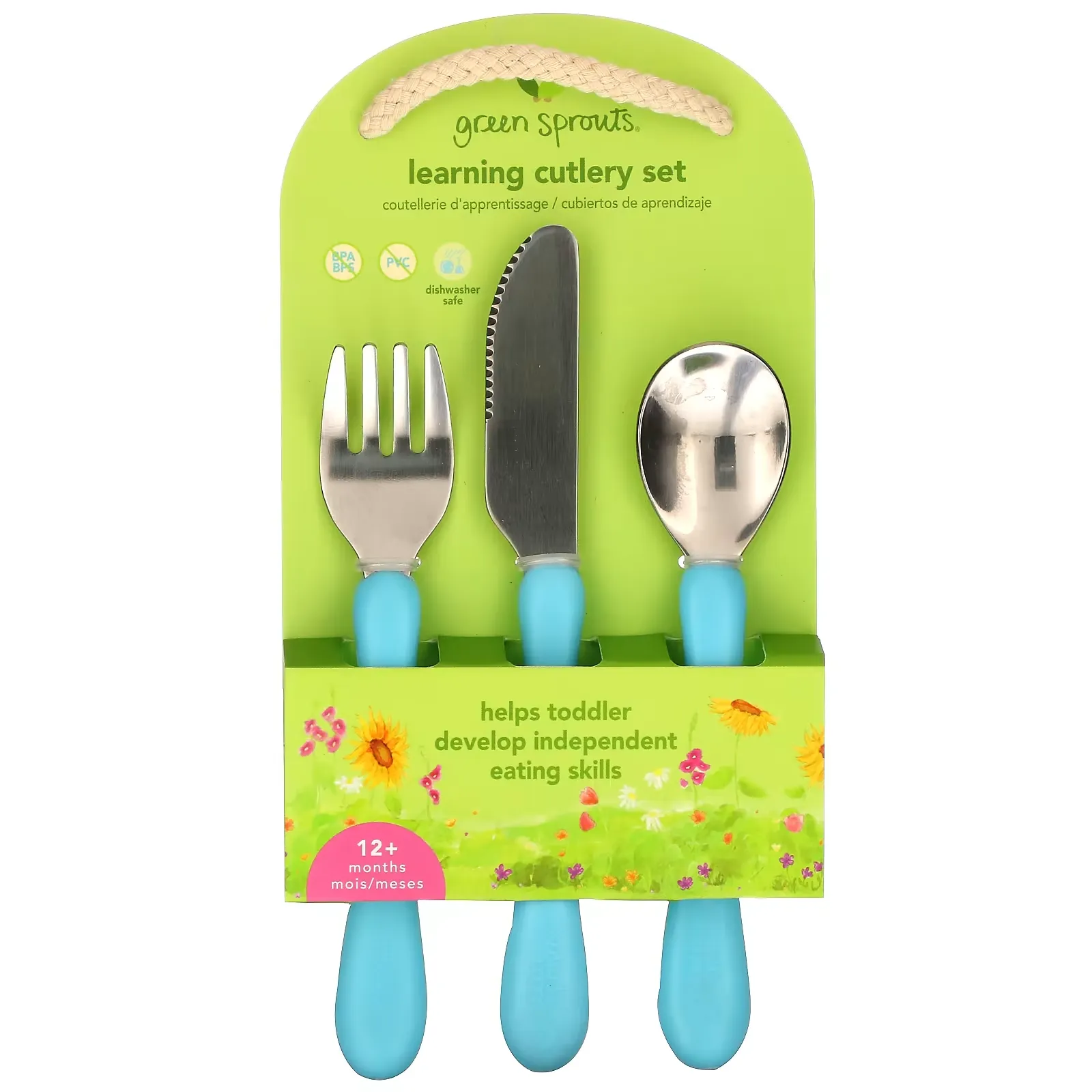 Learning Cutlery Set, 12+ Months, Aqua, 1 Set