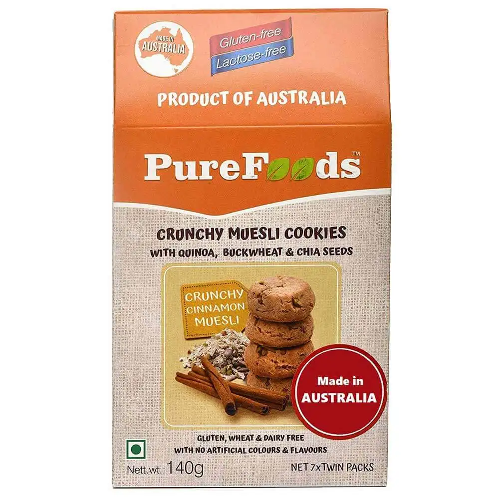 PureFoods Crunchy Muesli Cookies,  140 g  Cinnamon