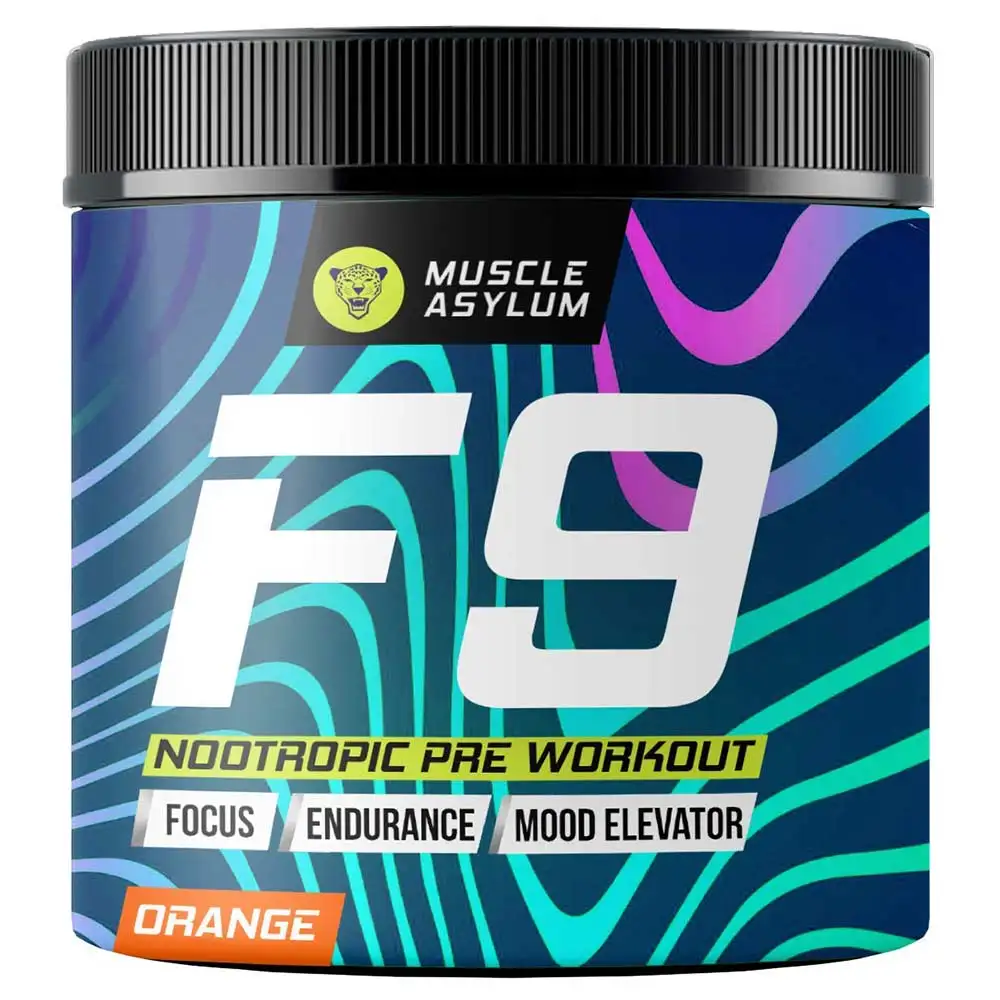 Muscle Asylum F9 Nootropic Pre Workout,  0.52 lb  Orange