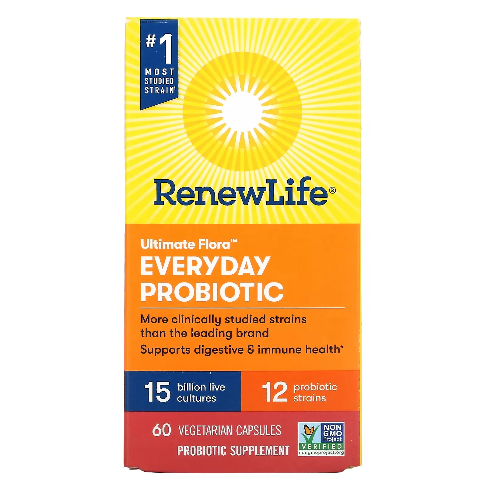 Ultimate Flora Everyday Probiotic, 15 Billion CFU, 60 Vegetarian Capsules