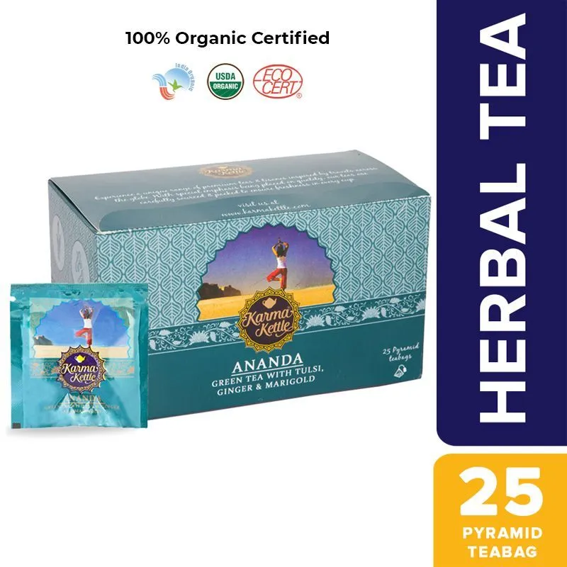 Karma Kettle Ananda Organic Green Tea With Tulsi, Ginger & Marigold