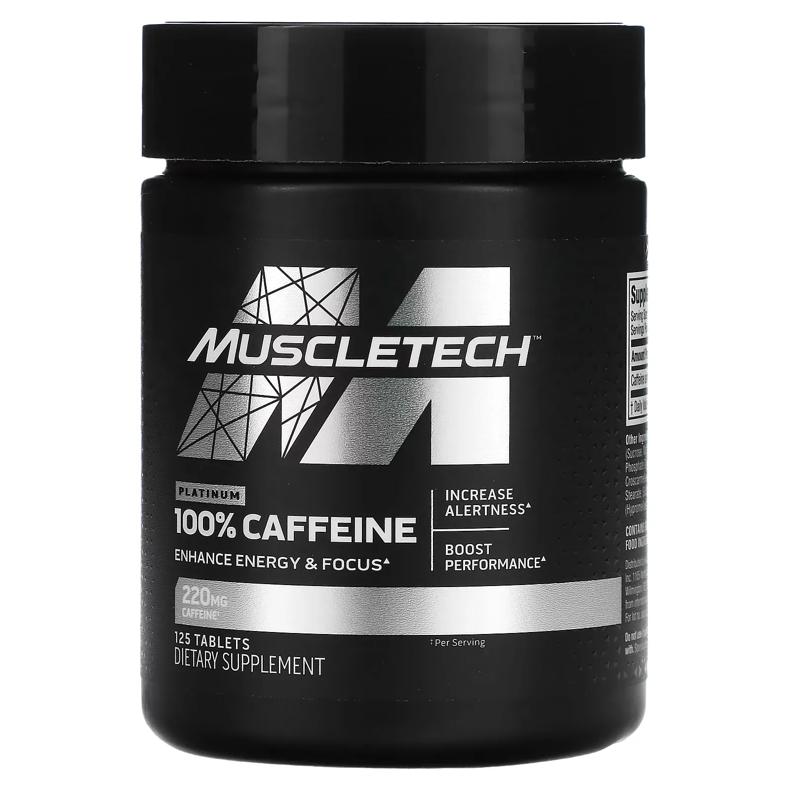 Platinum 100% Caffeine, 220 mg, 125 Tablets