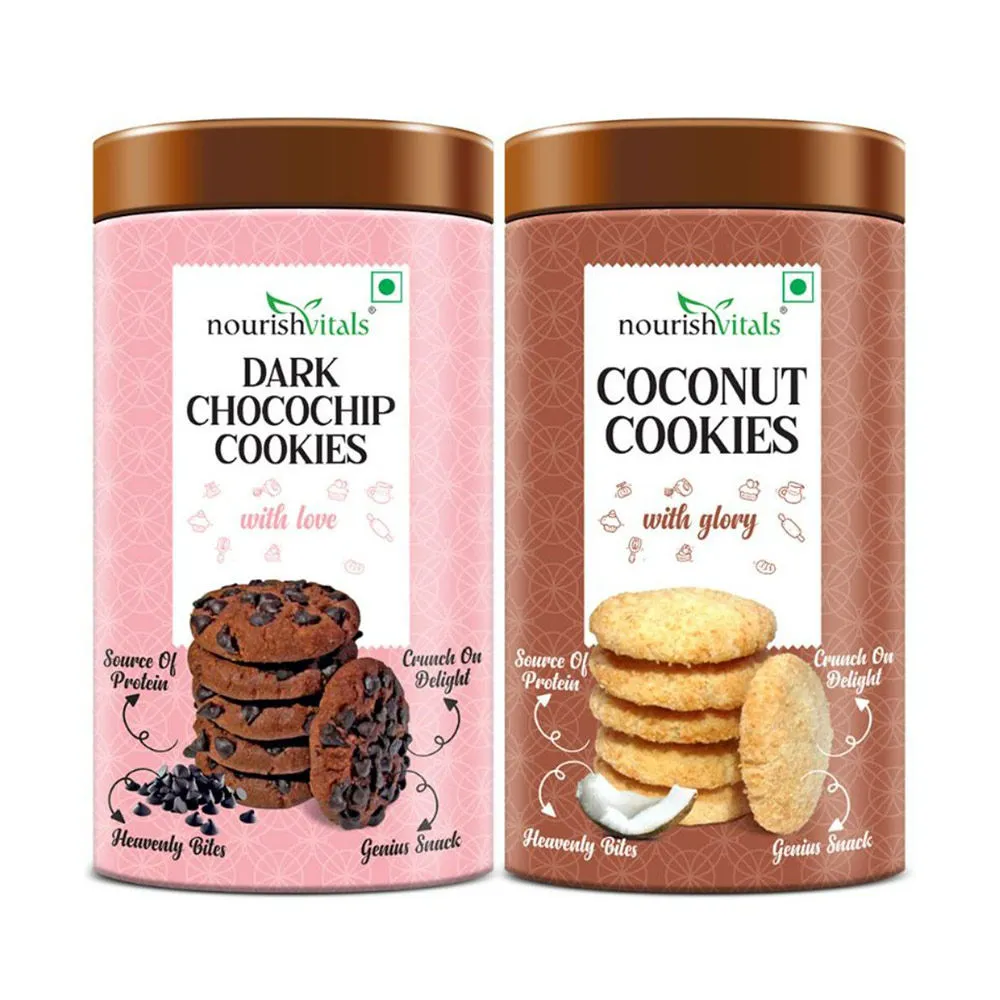 Nourish Vitals Dark Chocochip + Cocount Cookies