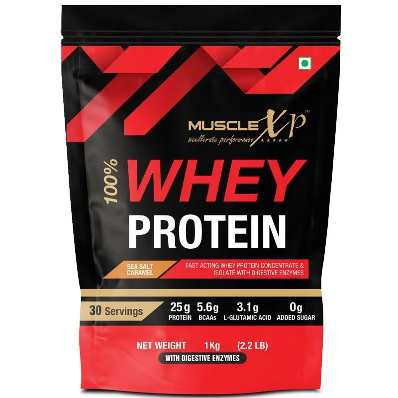 MuscleXP 100% Whey Protein With Whey Protein Isolate Blend - Sea Salt Caramel Flavour