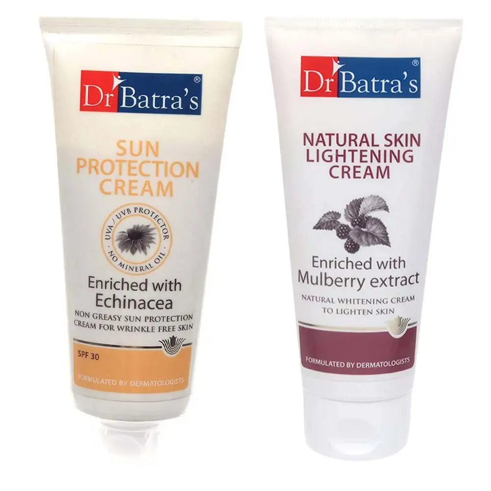 Dr Batra's Natural Skin Lightening Cream & Sun Protection Cream Combo,  2 Piece(s)/Pack  for All Skin Types