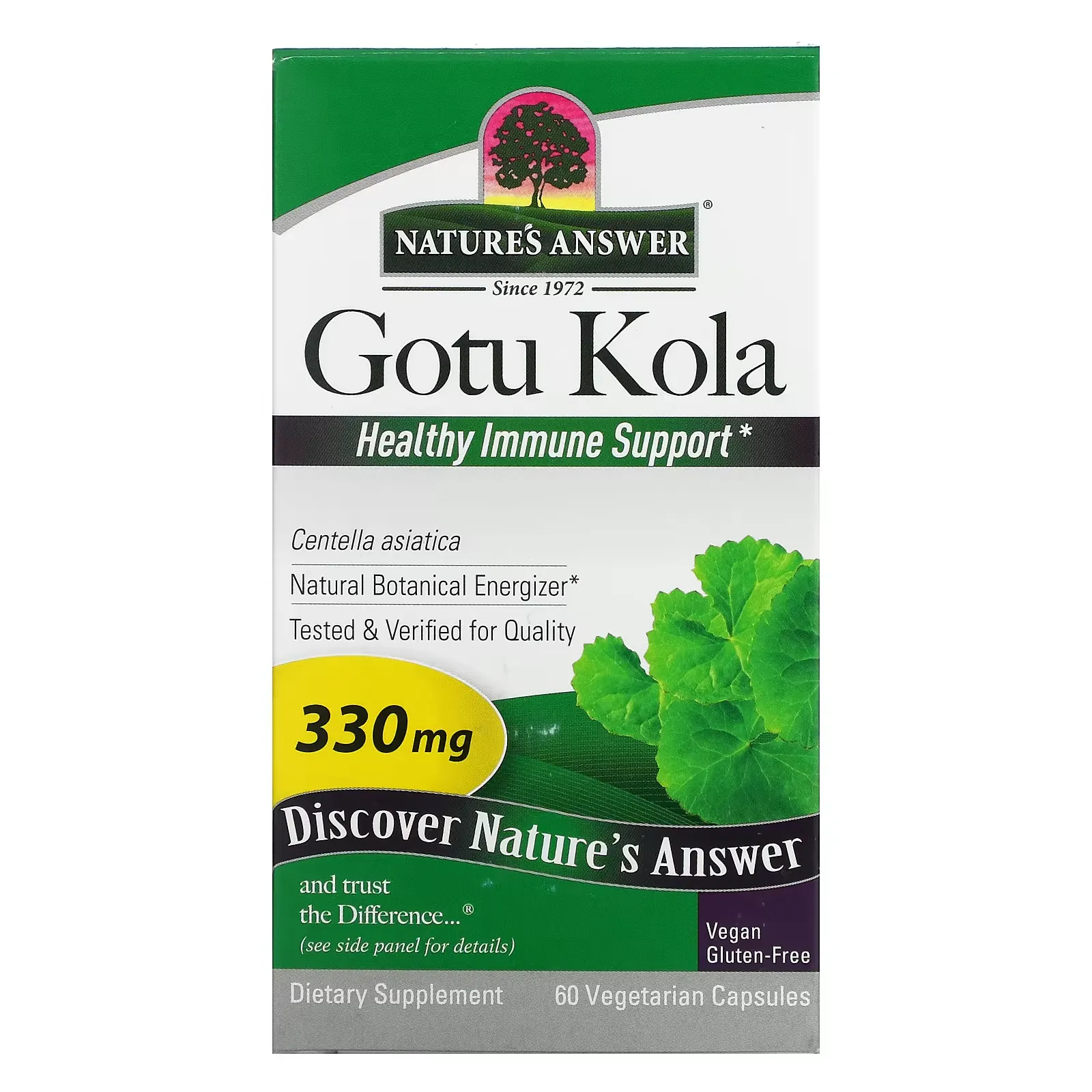 Gotu Kola, Healthy Immune Support, 330 mg, 60 Vegetarian Capsules