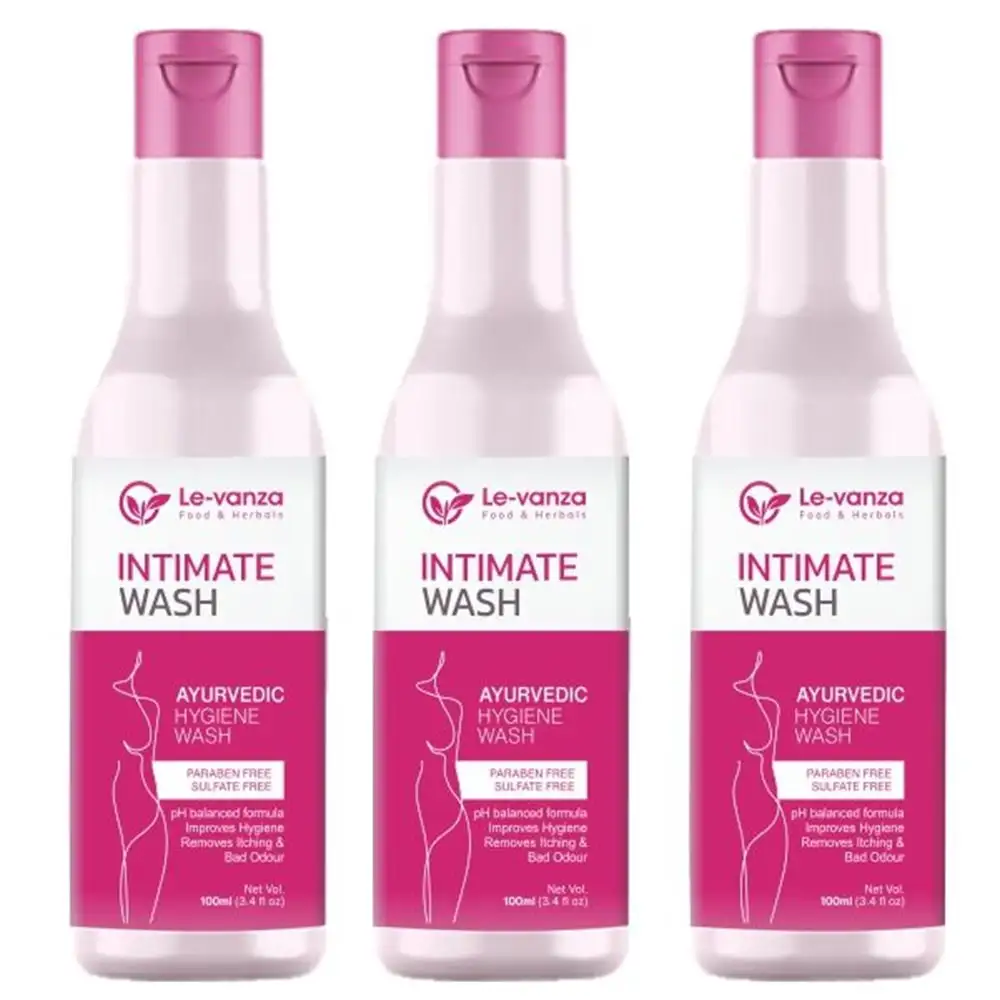 Le-Vanza Food & Herbals Intimate Wash - Pack of 3,  All Skin Type  100 ml