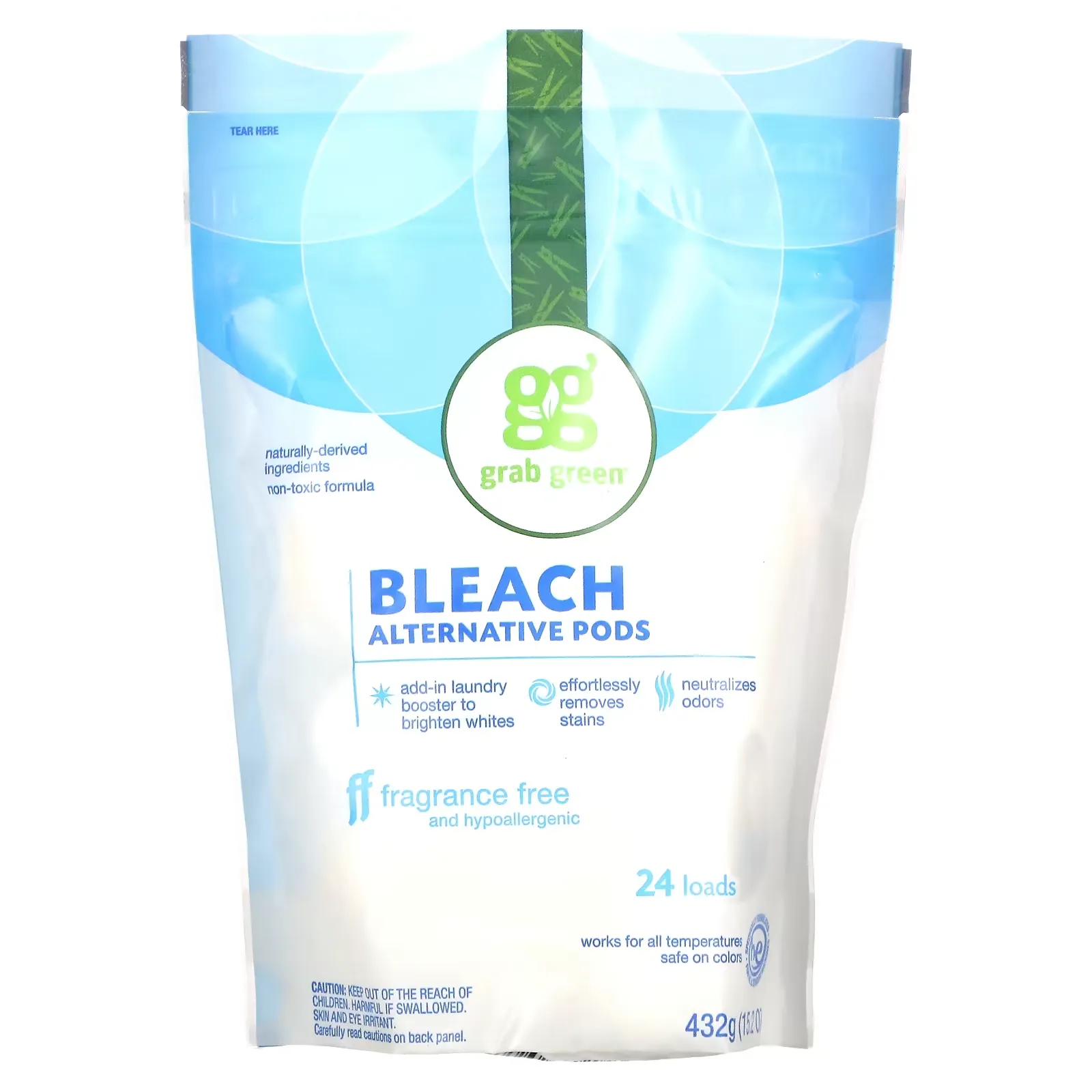 Bleach Alternative Pods, Fragrance Free, 24 Loads, 15.2 oz (432 g)