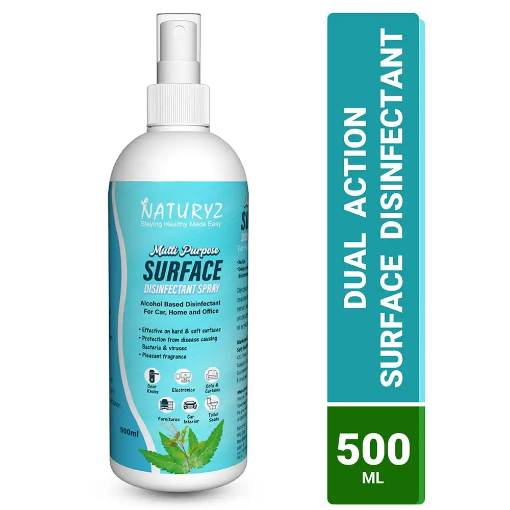 Naturyz Multi Purpose Surface Disinfectant Spray,  Alcohol based  500 ml  for Car, Home & Office