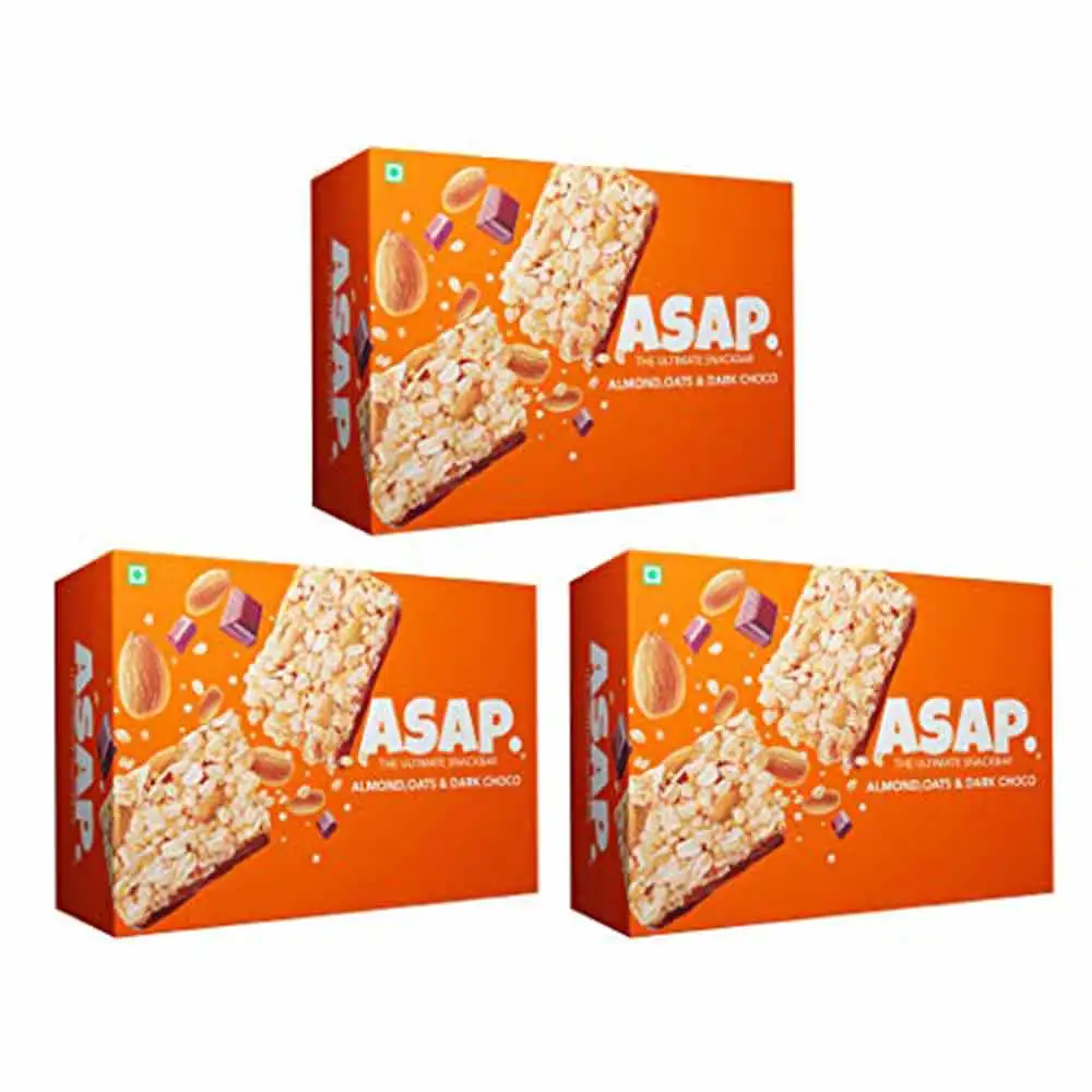 ASAP Healthy Granola Bars,  6 bar(s)  Almond Oats & Dark Choco, Pack of 3