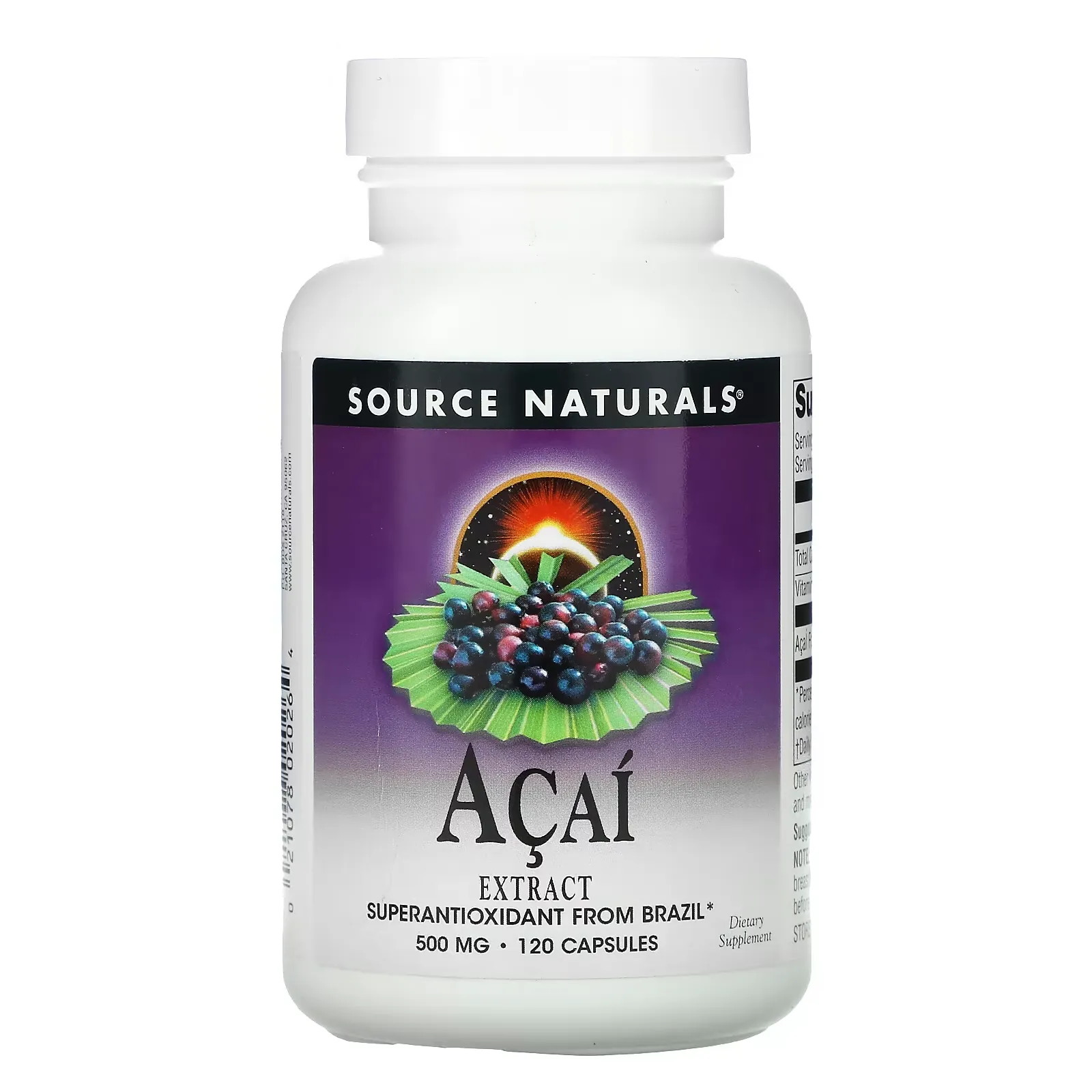 Acai Extract, 500 mg, 120 Capsules