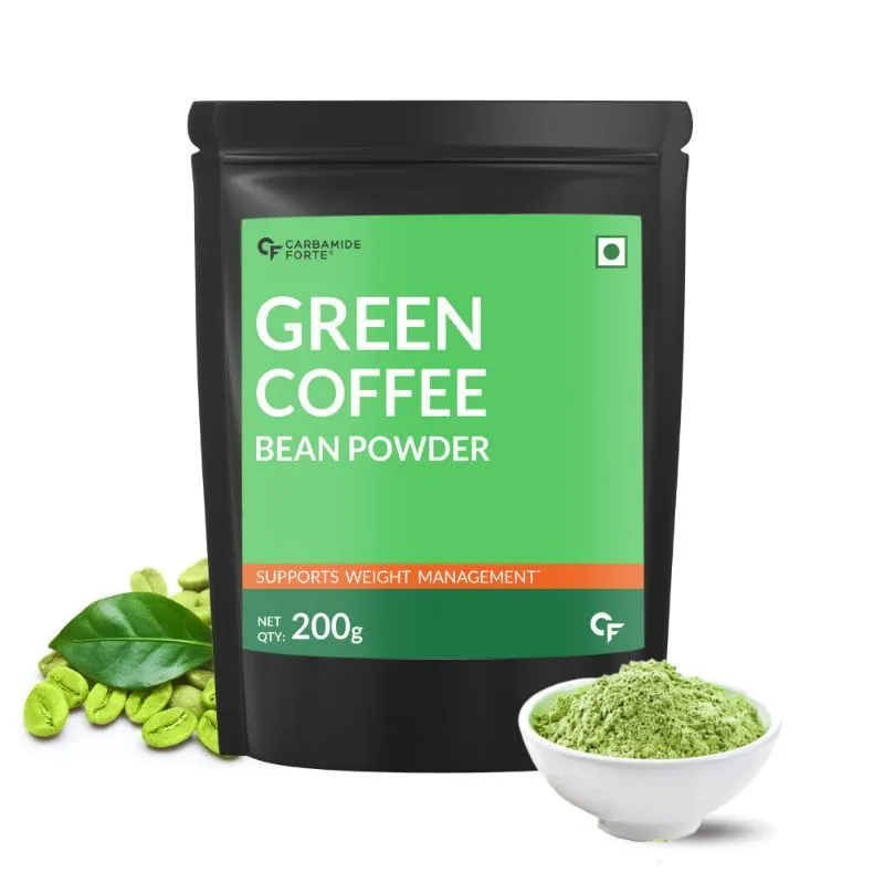 Carbamide Forte Organic Green Coffee Beans Powder, Supports Weight Management