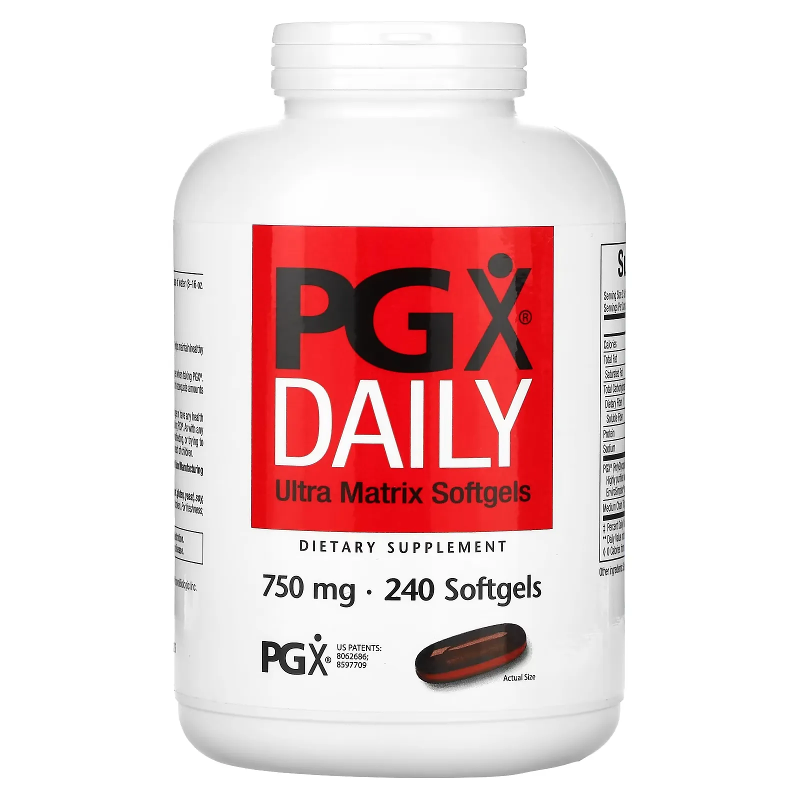 PGX Daily, Ultra Matrix Softgels, 750 mg, 240 Softgels