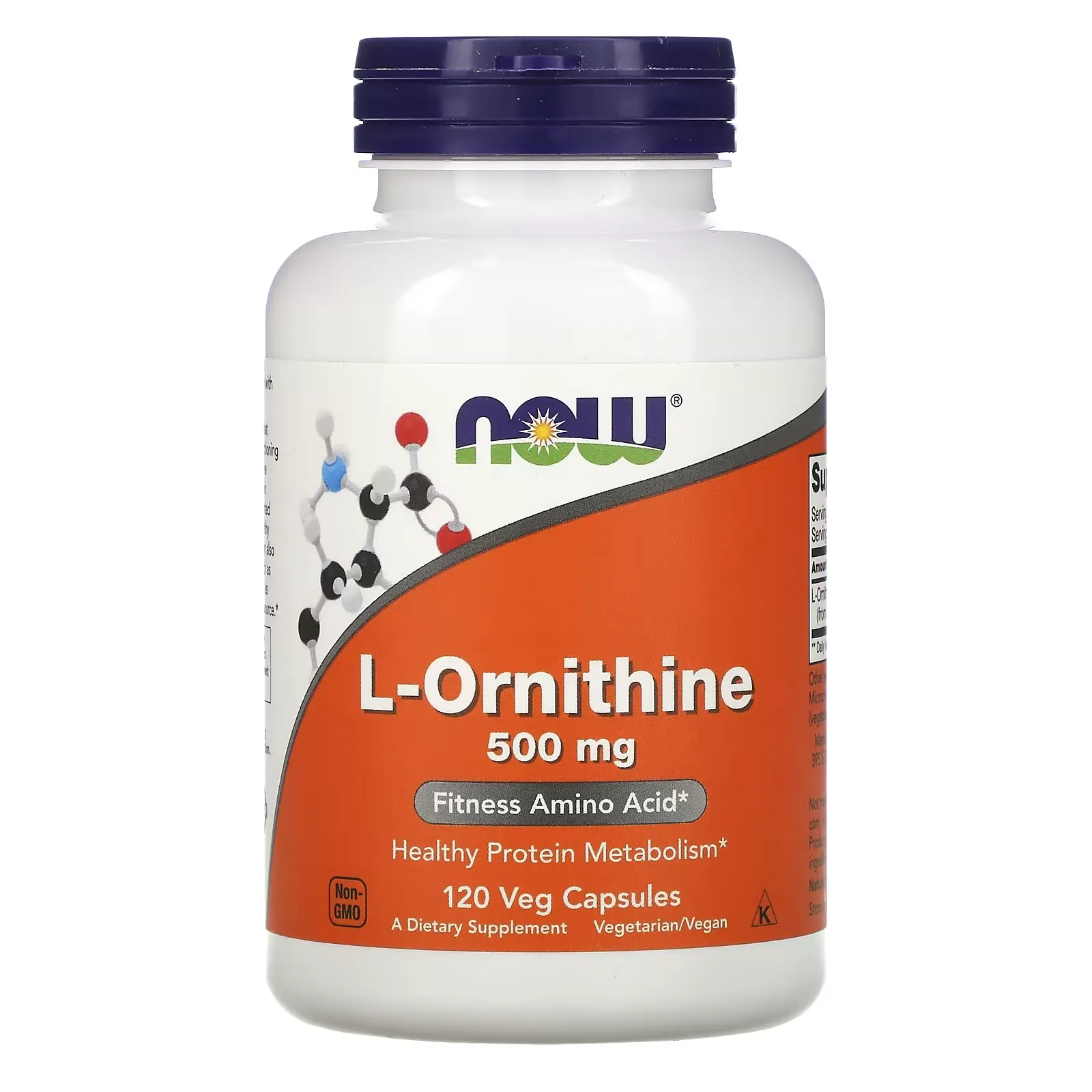 L-Ornithine, 500 mg, 120 Veg Capsules