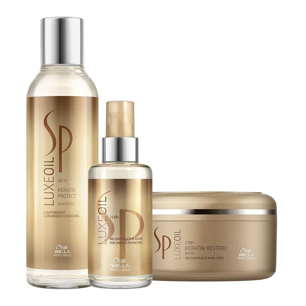 SP Luxe Oil Keratin Protect Shampoo, Mask and Hair Oil Combo