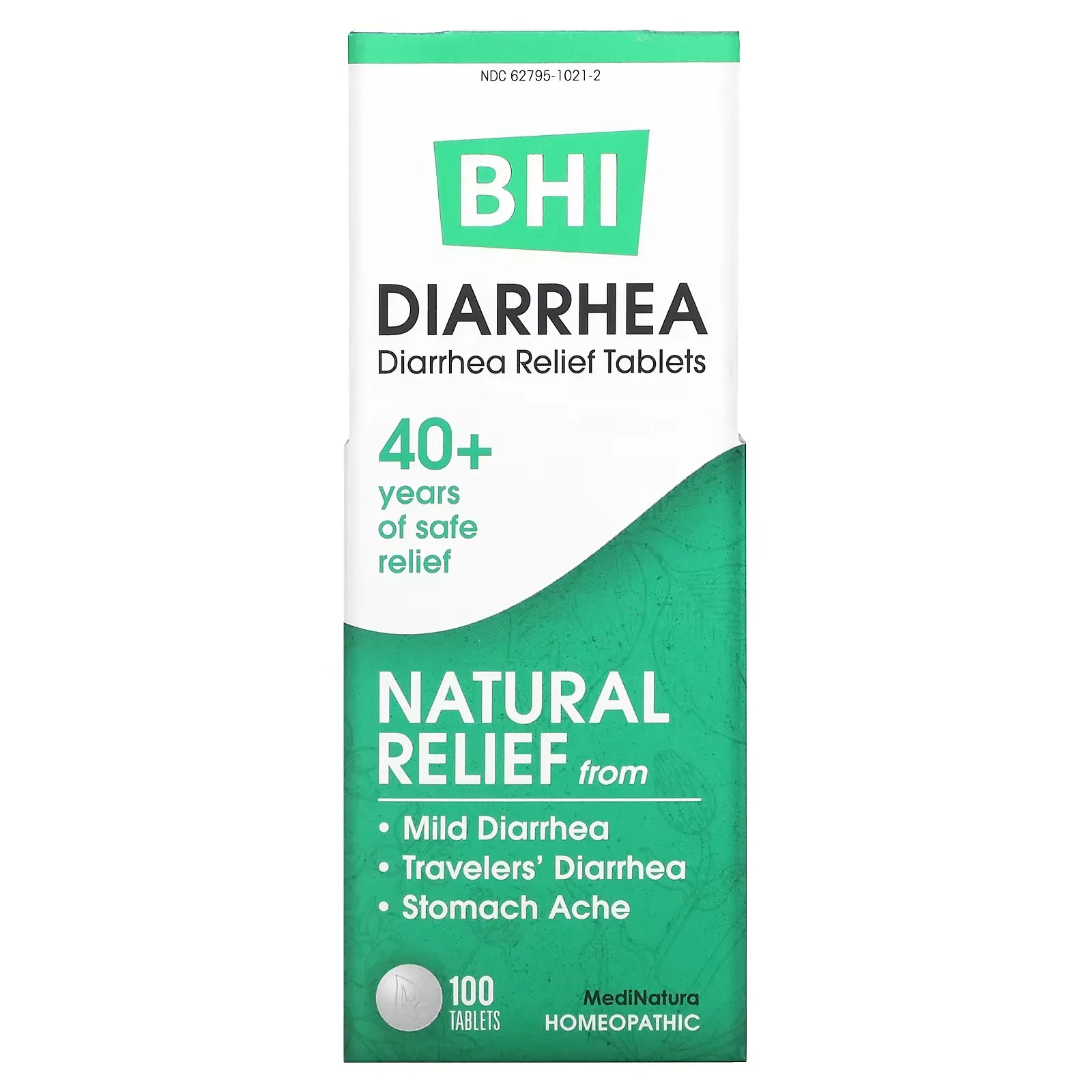 BHI, Diarrhea, 100 Tablets