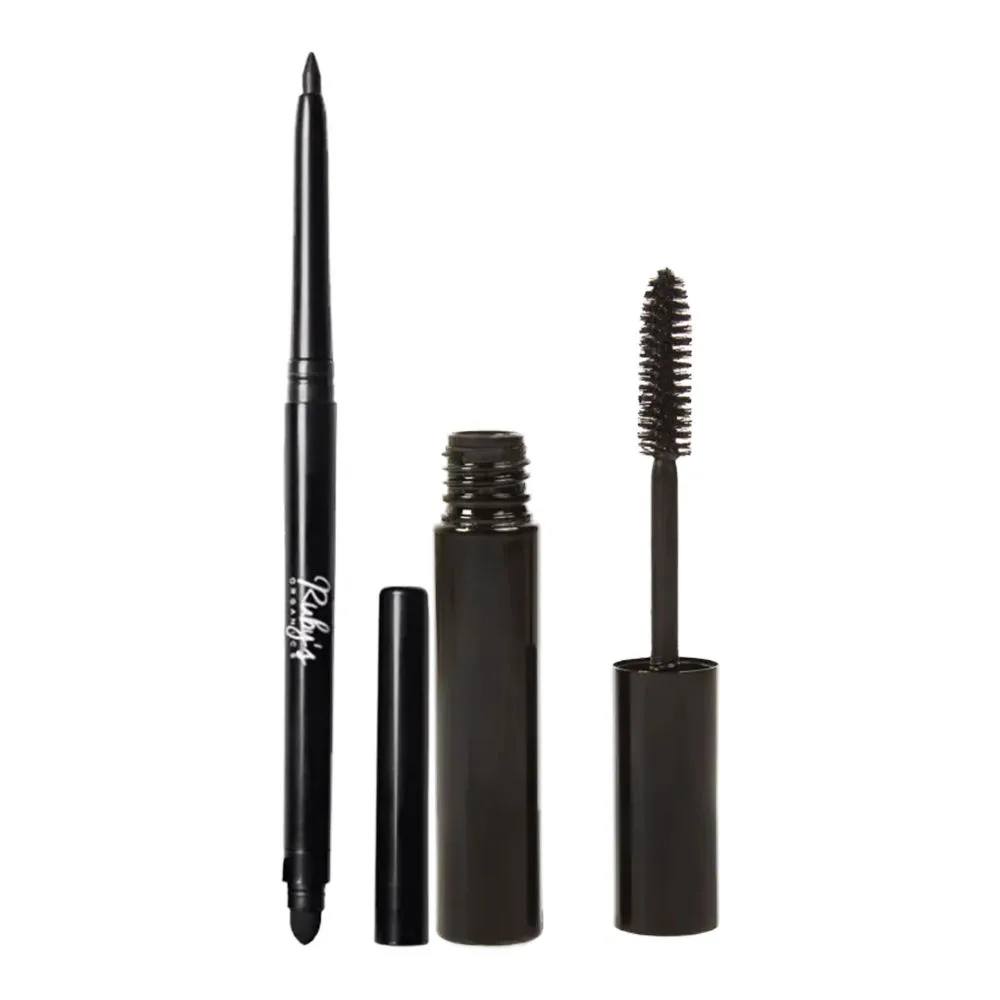 Ruby's Organics Smoked Kohl Black And Hybrid Mascara Combo