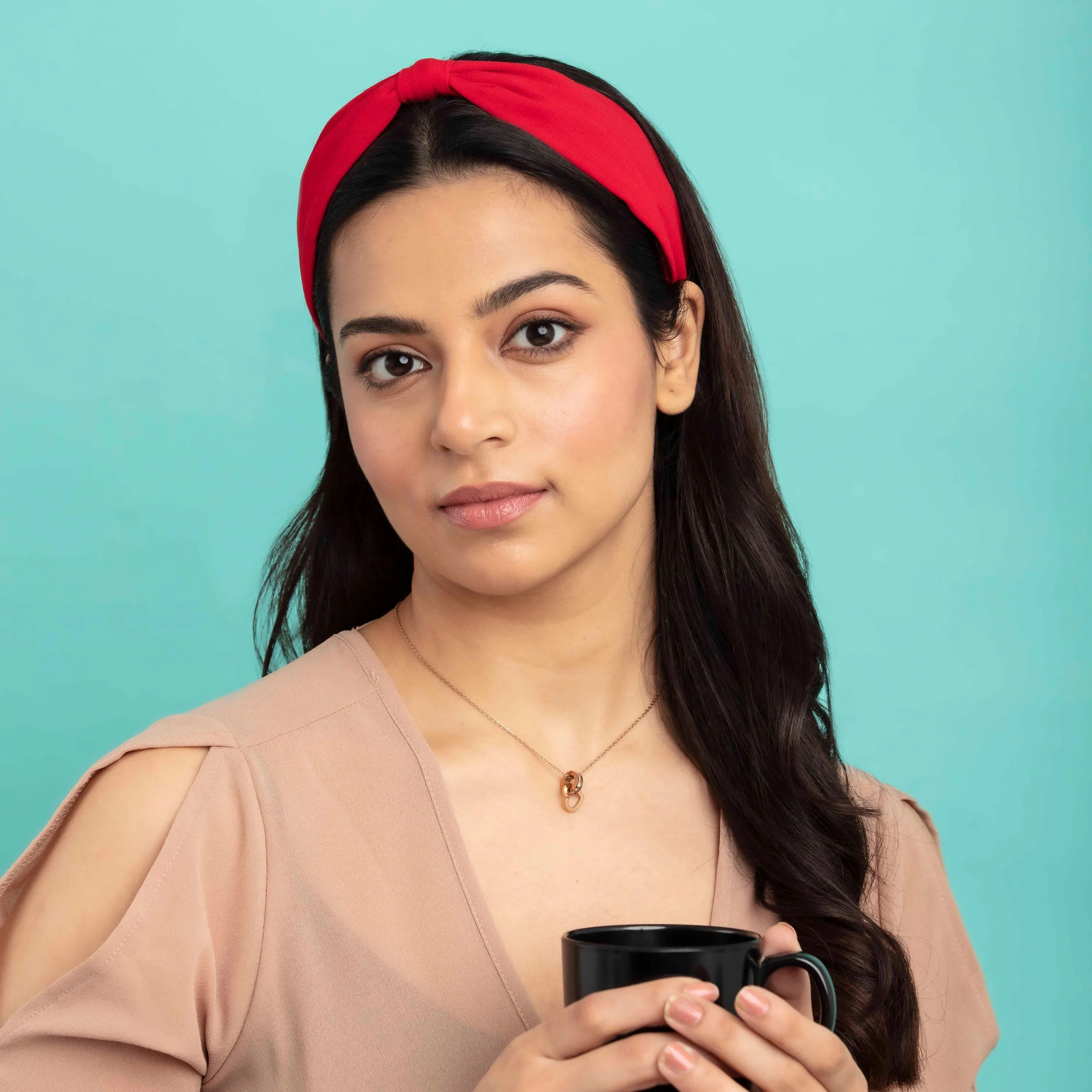 Elaa Betty Cooper In Red Georgette Headband