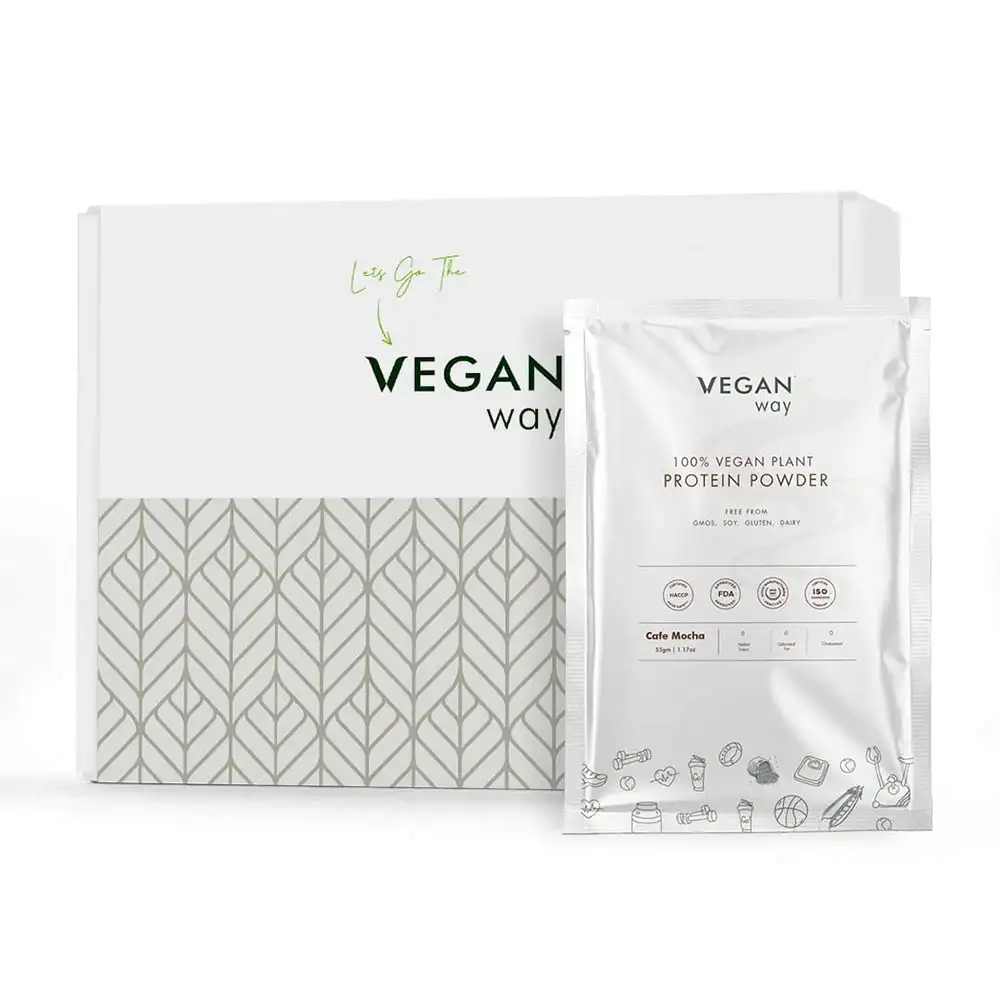 Vegan Way 100% Vegan Plant Protein Powder,  1 sachets/pack  Cafe Mocha