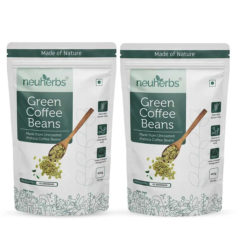 Neuherbs Organic Green Coffee Beans for Weight Loss - Pack of 2,  0.4 kg