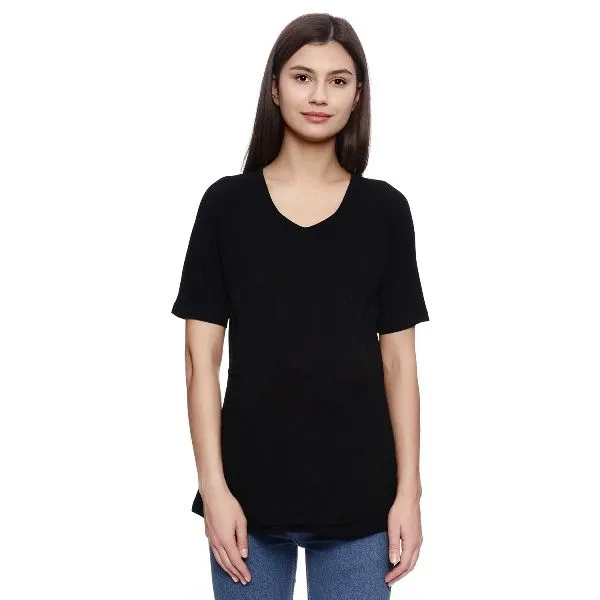 Zivame Made For Moms Layered Front Maternity And Nursing Top - Black