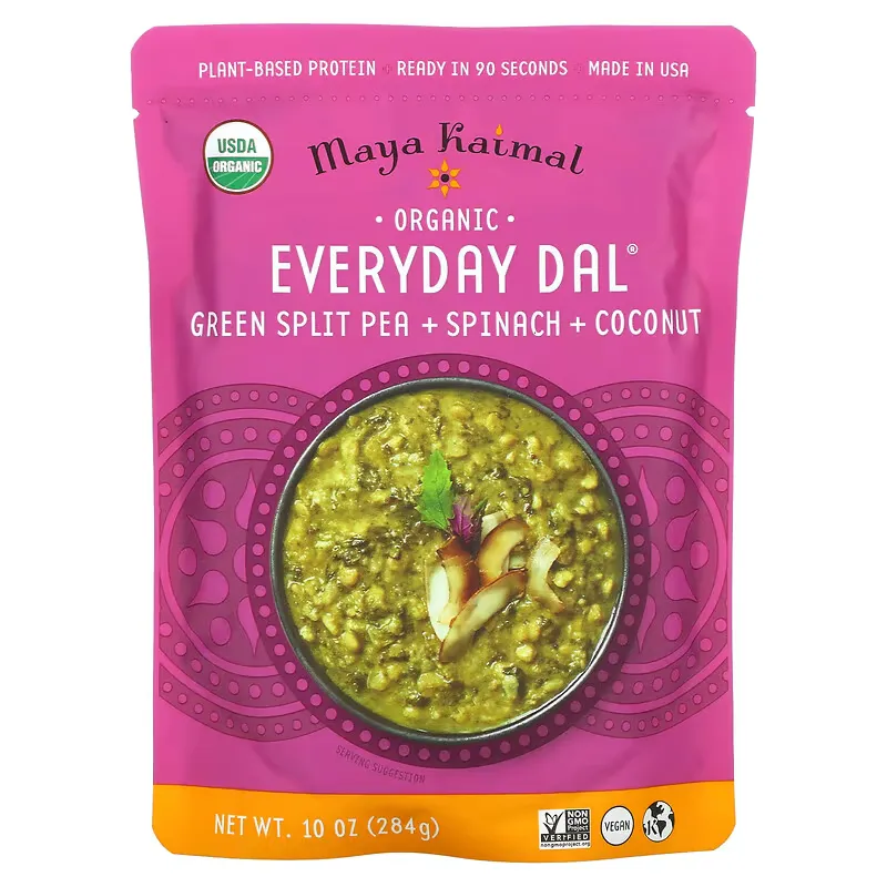 Organic Everyday Dal, Green Split Pea + Spinach + Coconut, 10 oz (284 g)