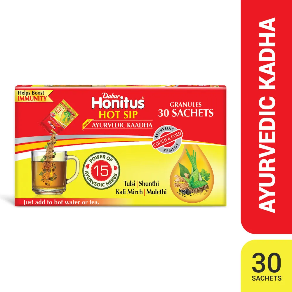 Dabur Honitus Hot Sip Ayurvedic Kadha (Pack Of 30 Sachets)