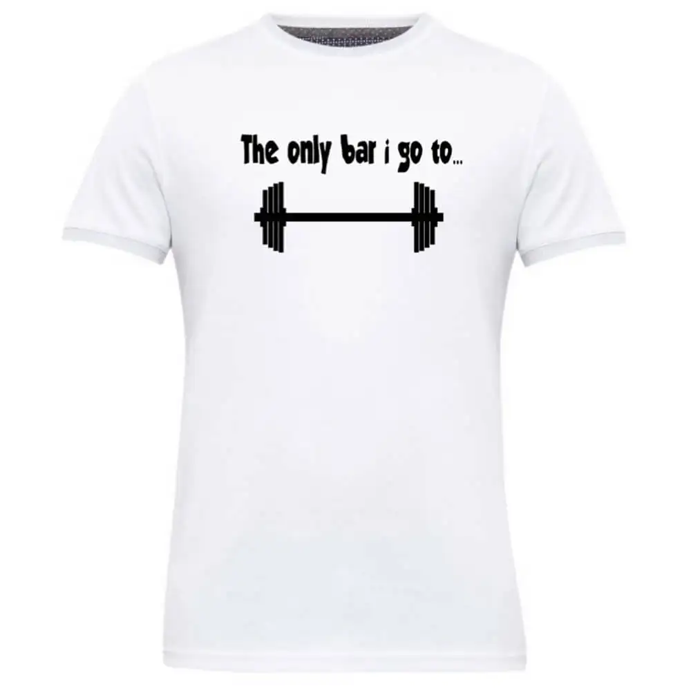 Gym Brute Bar I Go T Shirt,  White  XL