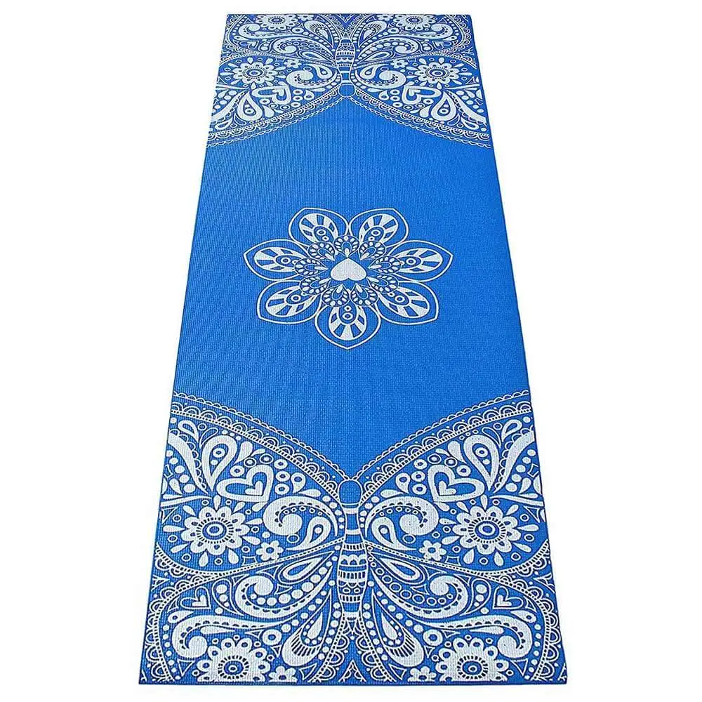 Strauss Premium Butterfly Printed Gym Exercise Yoga Mat,  Blue  5 mm