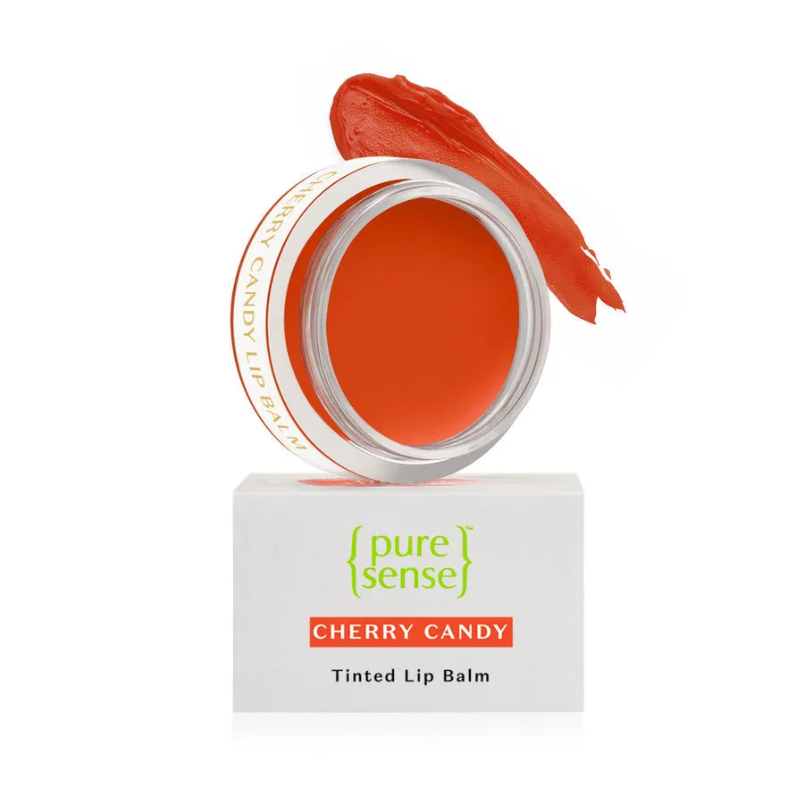 PureSense Lip Balm Cherry Candy Tinted with Sweet Cherry Oil Almond Oil Vitamin E&A