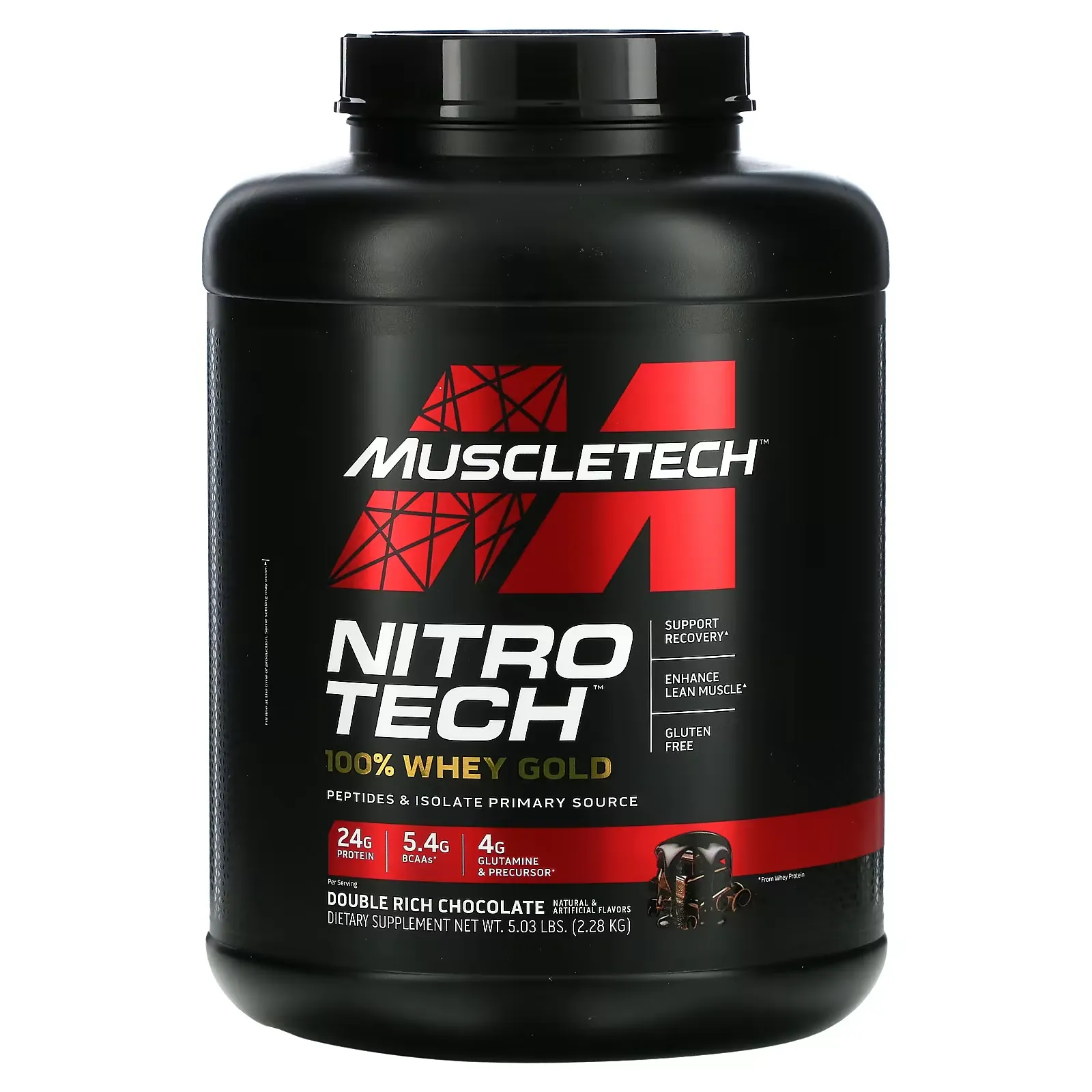 Nitro Tech 100% Whey Gold, Double Rich Chocolate, 5.03 lbs (2.28 kg)