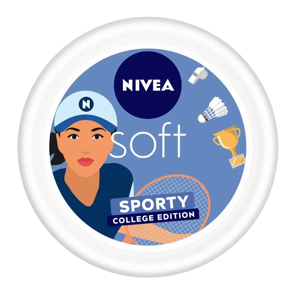 Nivea Soft Moisturizer For Face, Hand & Body, Non Sticky Cream, Sporty College Edition