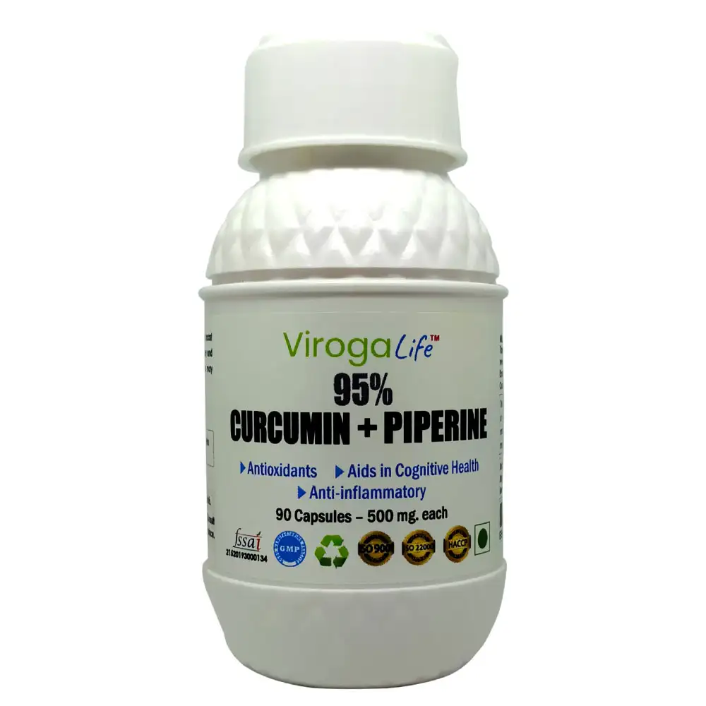 VirogaLife 95% Curcumin + Piperine 500 mg,  90 capsules