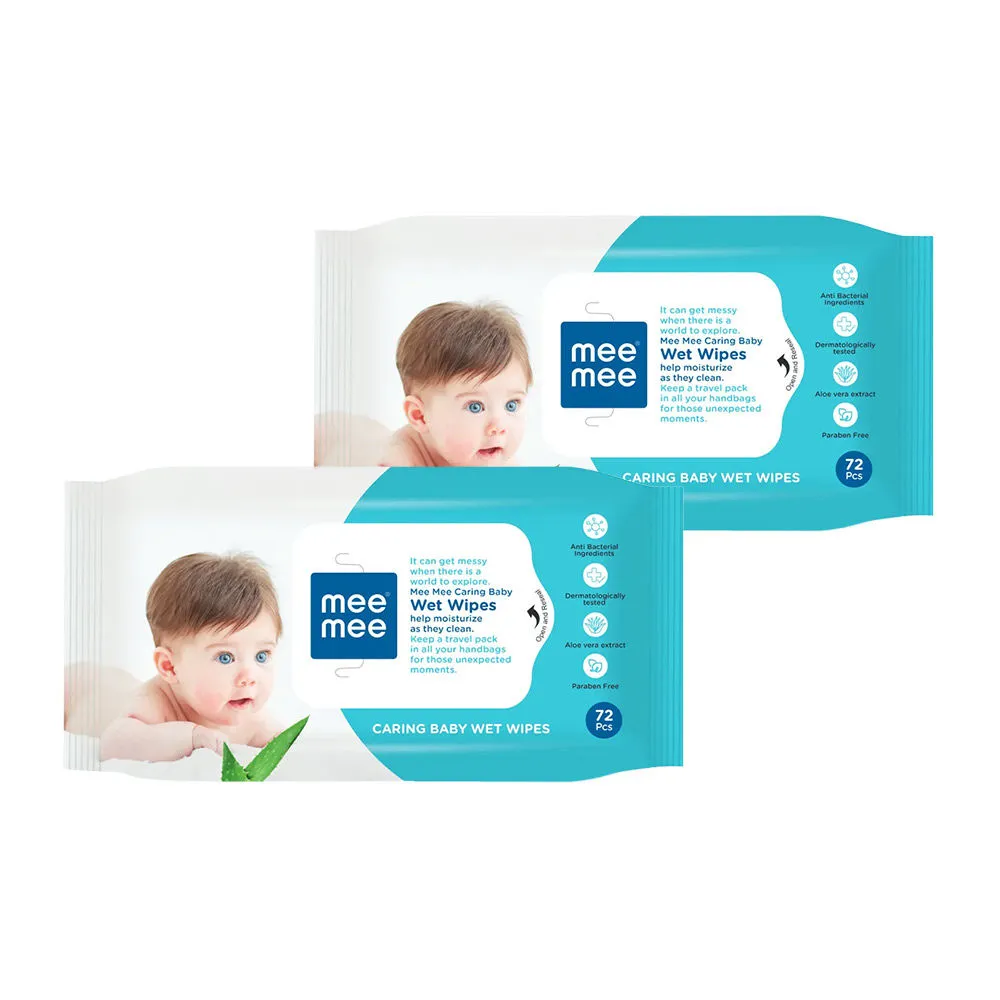 Mee Mee Caring Baby Wet Wipes Aloe Vera - Pack Of 2