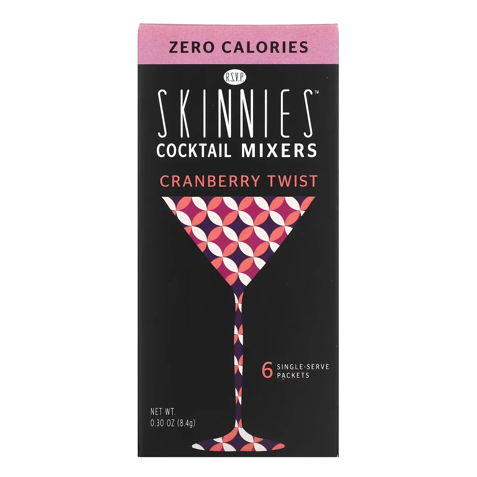 Cocktail Mixers, Cranberry Twist, Zero Calories, 6 Single Serve Packets, 0.30 oz (8.4 g) Each