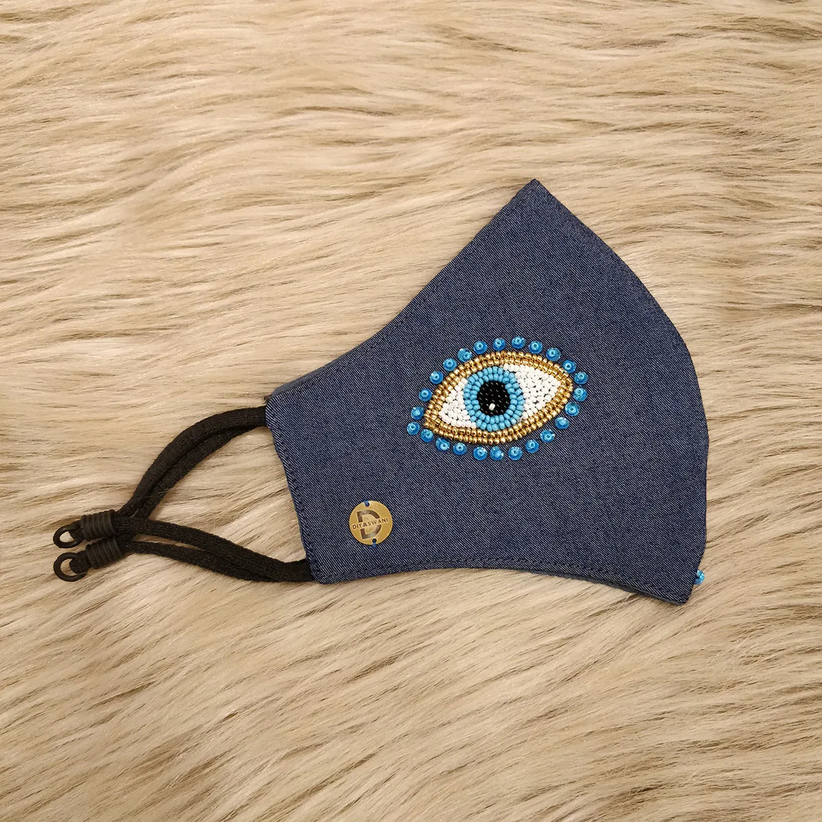 Diya Aswani Denim Evil Eye Mask