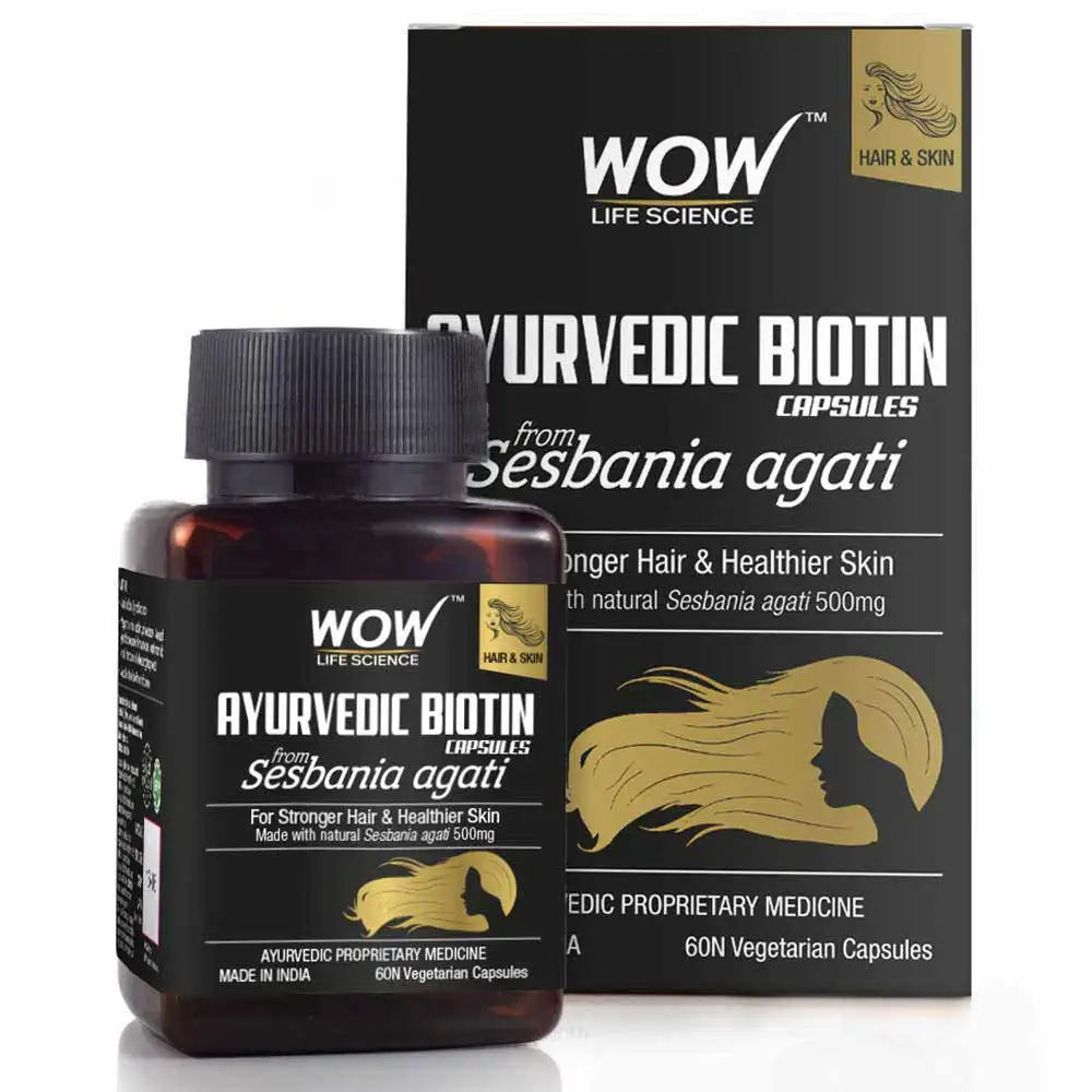 Wow Life Science Ayurvedic Biotin,  60 veggie capsule(s)  Unflavoured