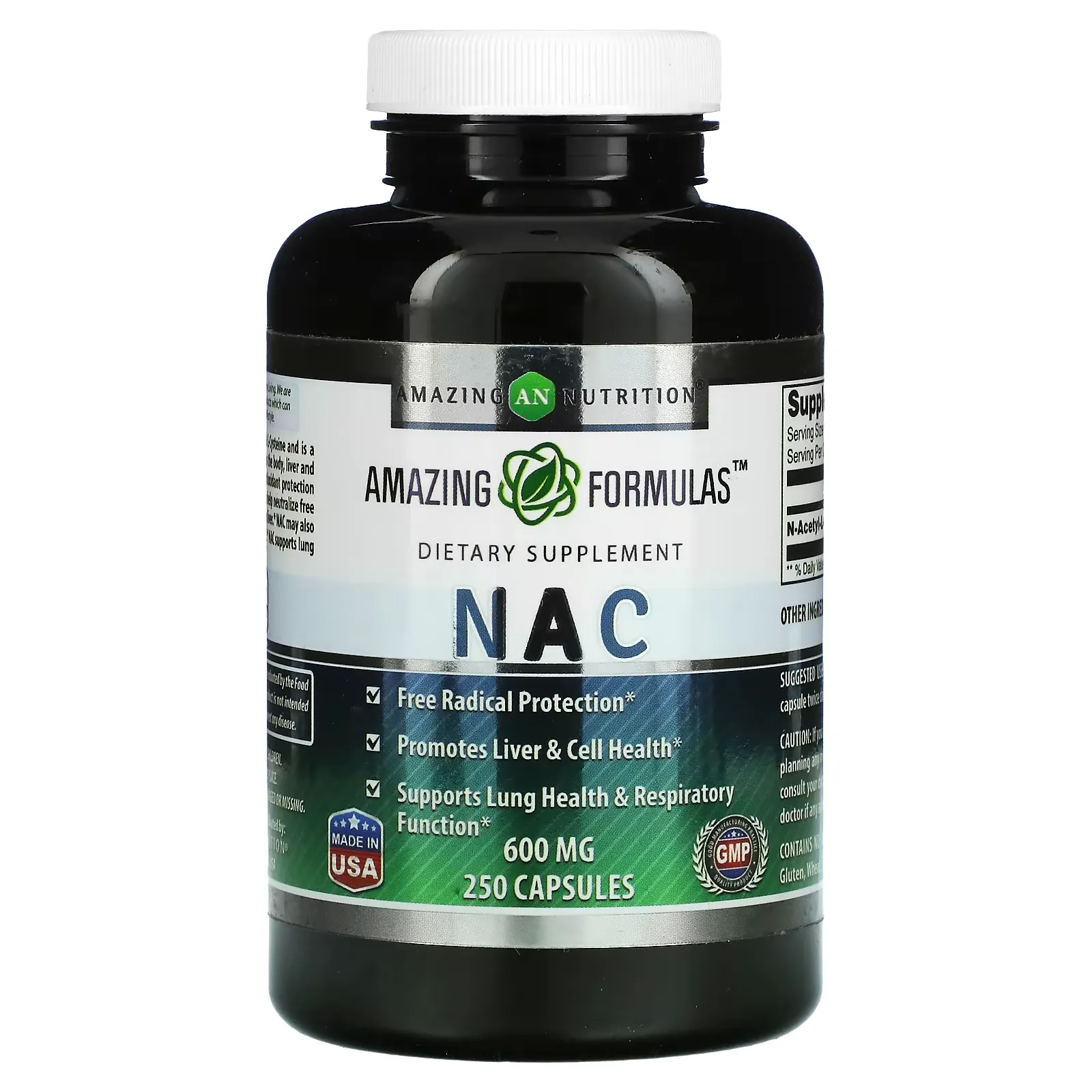 NAC, 600 mg, 250 Capsules