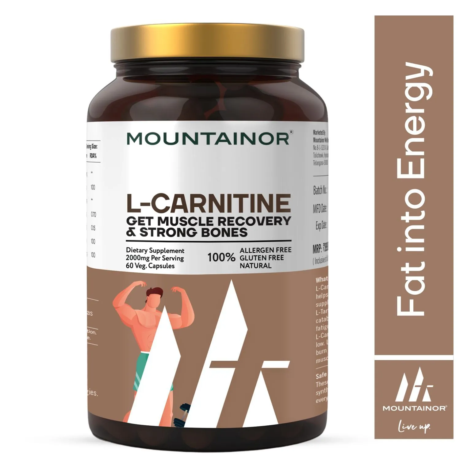 MOUNTAINOR L-Carnitine L-Tartrate For Overall Health Natural Supplement For Men & Women