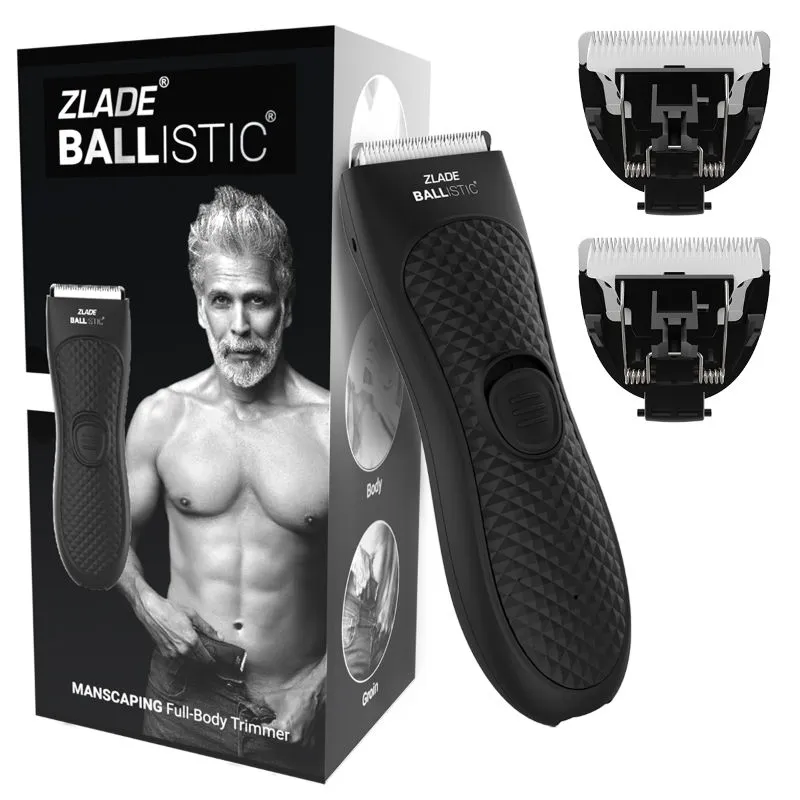 ZLADE Ballistic Manscaping Body Trimmer With Extra Heads For Men