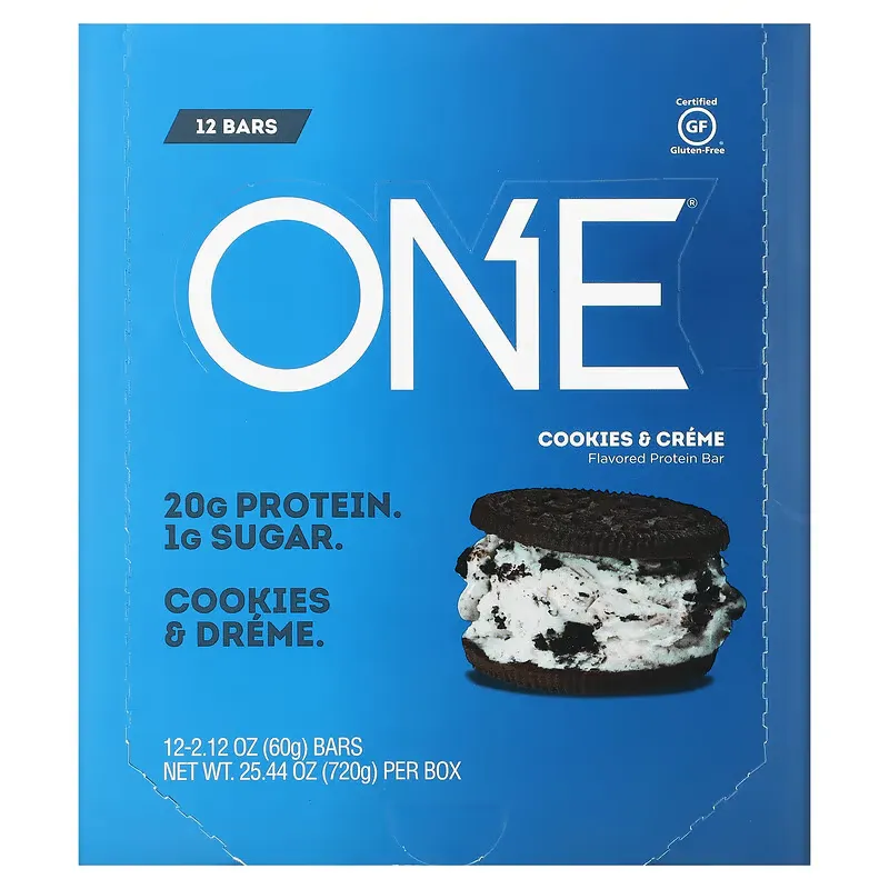 ONE Bar, Cookies & Cream, 12 Bars, 2.12 oz (60 g) Each