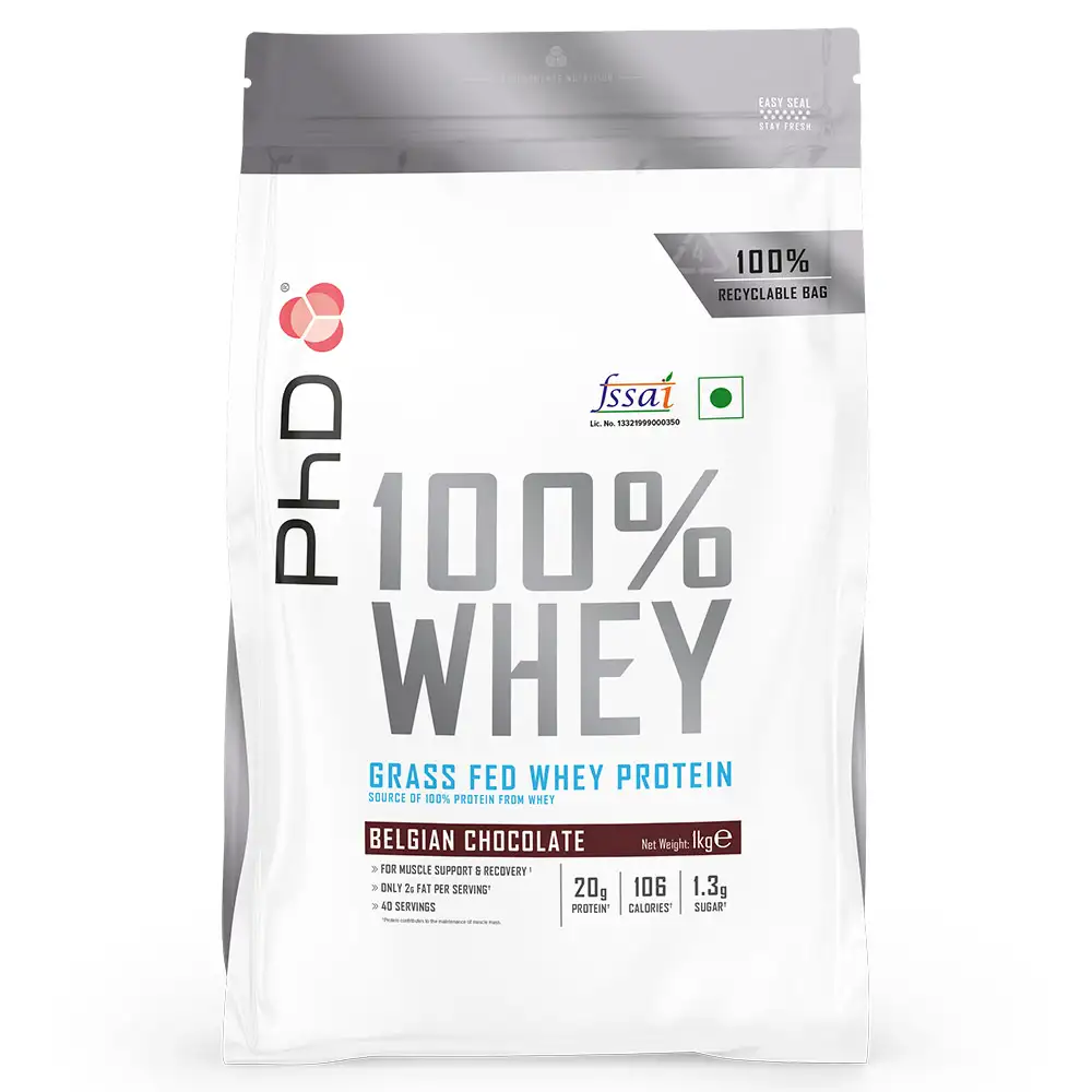 PhD 100% Whey Powder,  2.2 lb  Belgian Chocolate