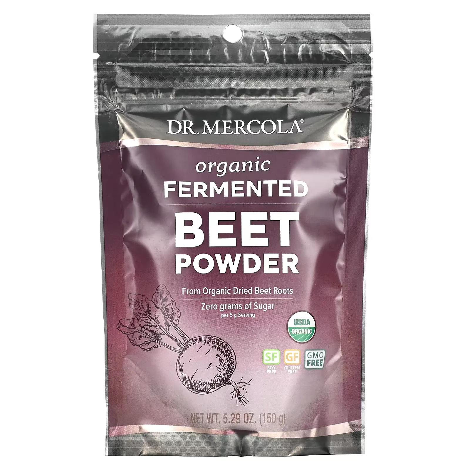 Organic Fermented Beet Powder, 5.29 oz (150 g)