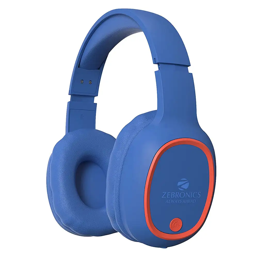 Zebronics Zeb-Thunder Wireless Headphone,  Blue with Red