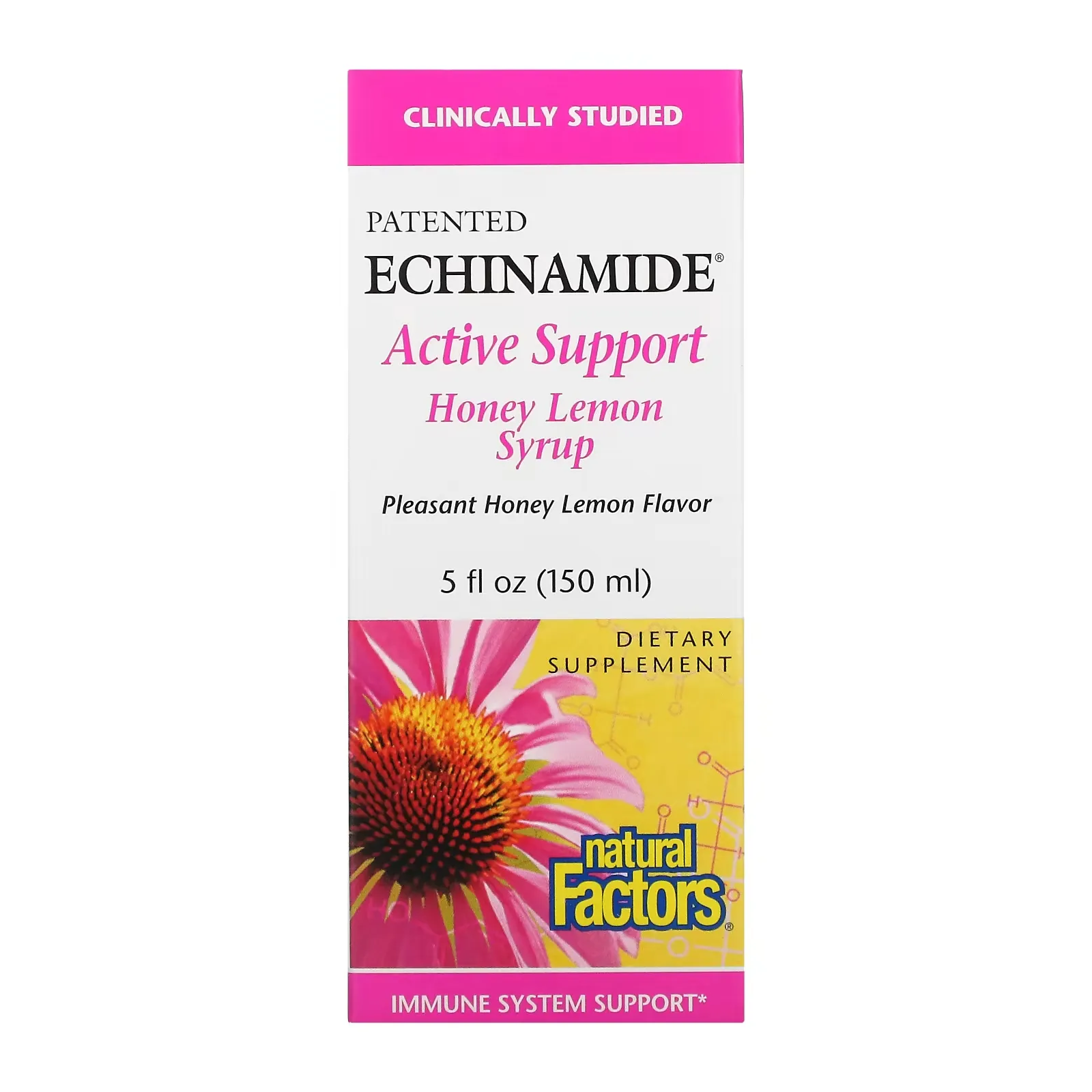 Patented Echinamide Active Support, Honey Lemon Syrup, 5 fl oz (150 ml)