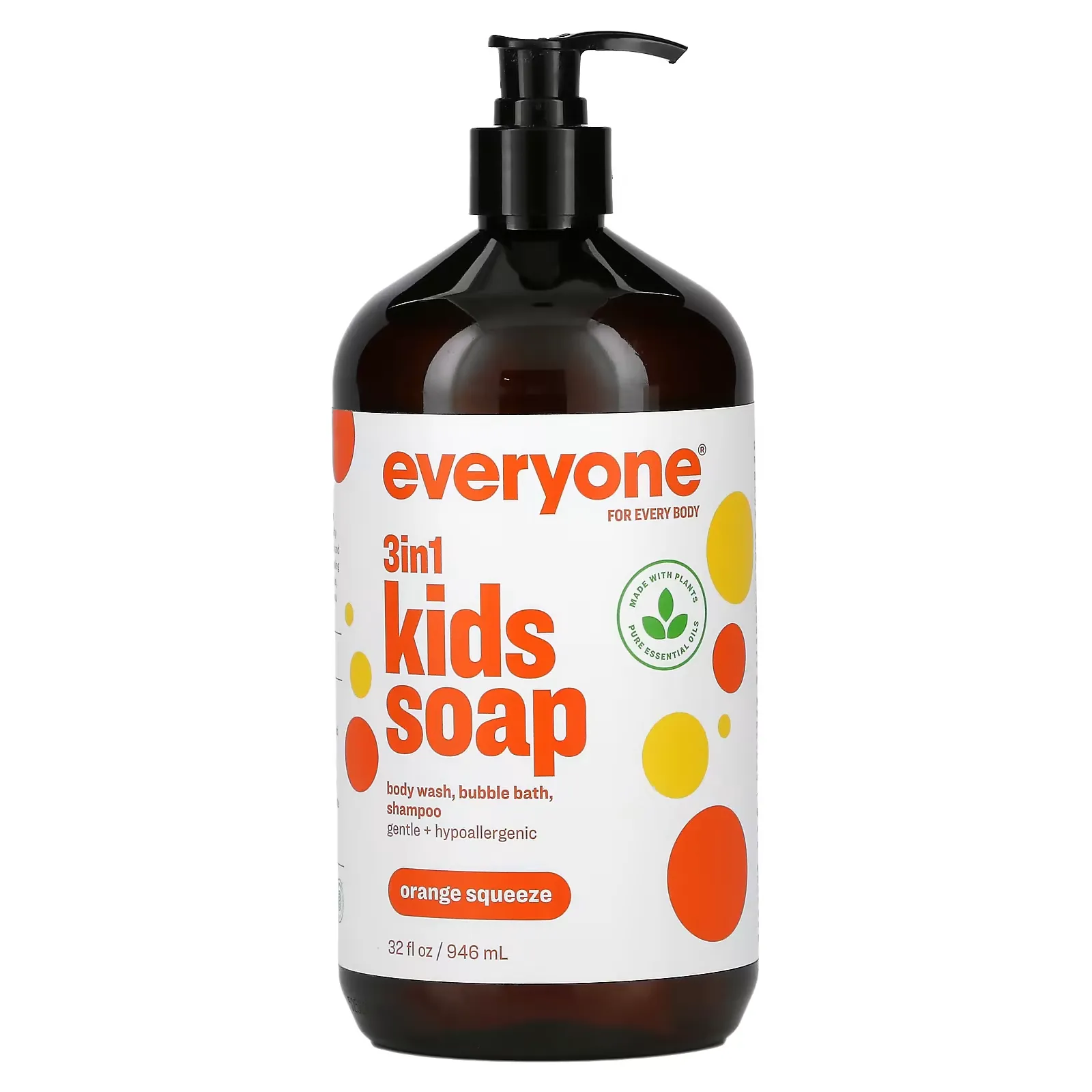 3 in 1 Kids Soap, Orange Squeeze, 32 fl oz (946 ml)