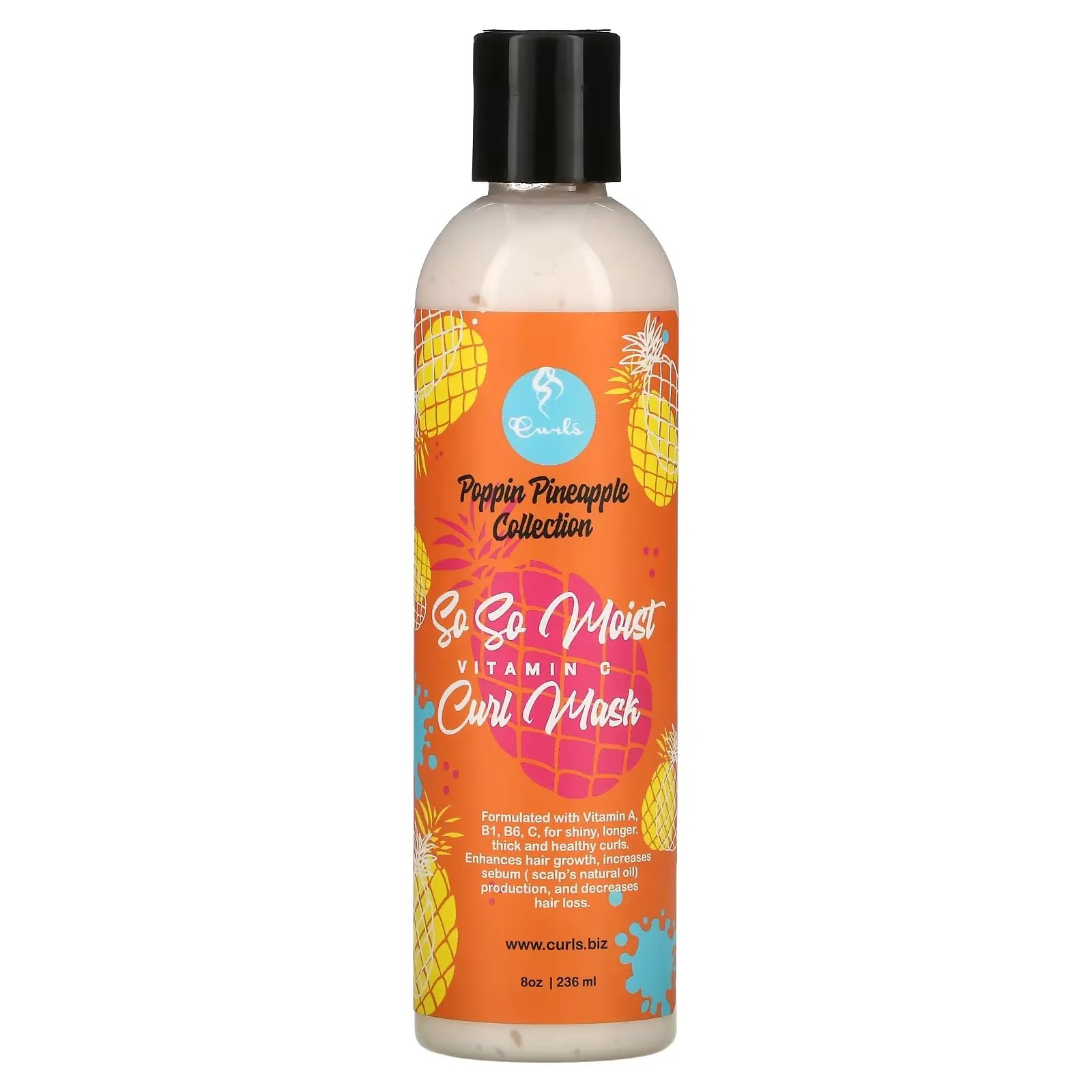 Poppin Pineapple Collection, So So Moist, Vitamin C, Curl Mask, 8 oz (236 ml)