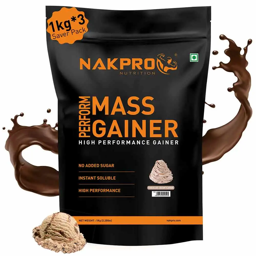 Nakpro Perform Mass Gainer,  2.2 lb  Chocolate Cream (Pack of 3)